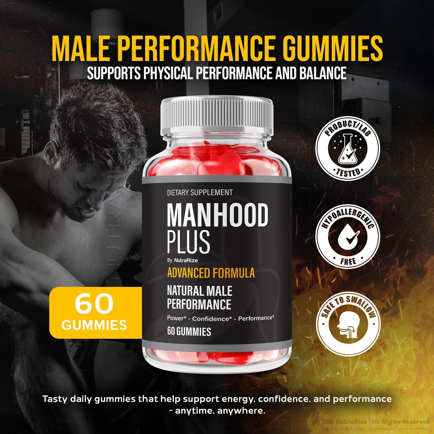 NutraRize Manhood Plus Gummies 120 Gummies