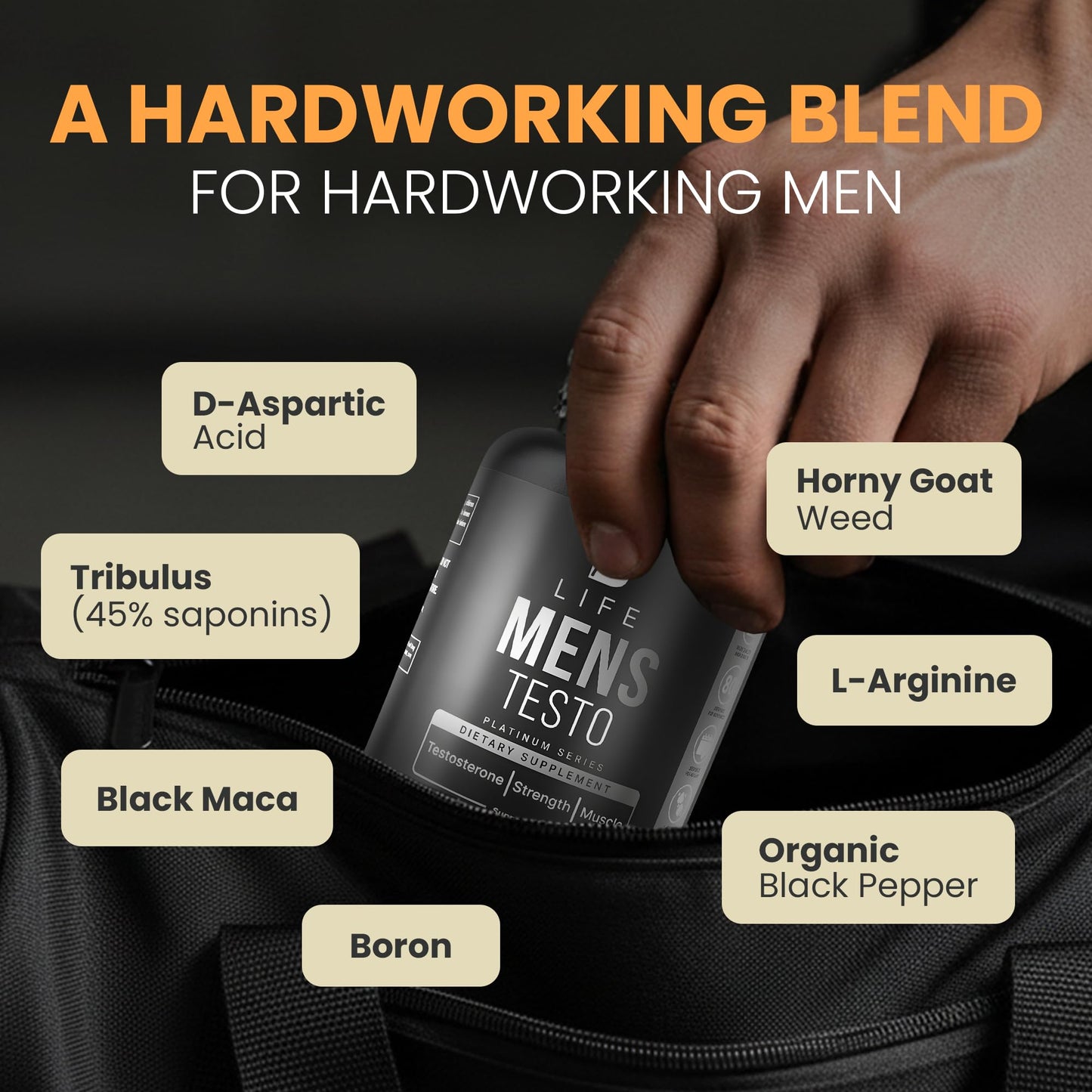 B Life Company Testosterone Booster Supplement for Men Capsule 240 Count