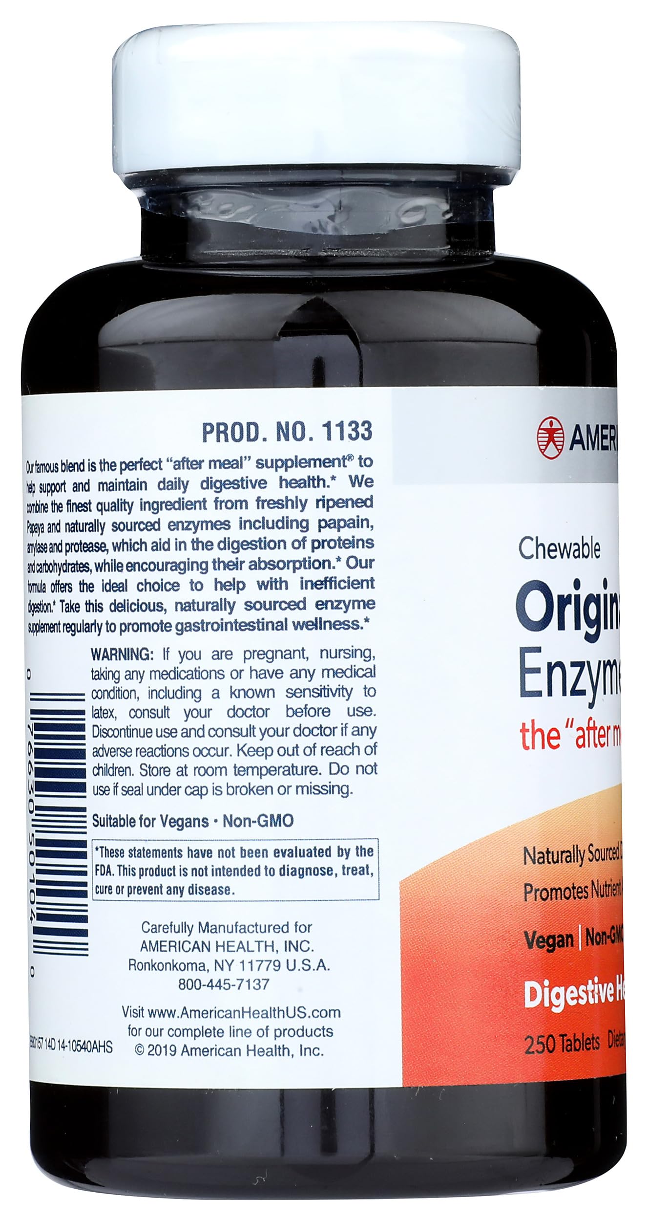 American Health Papaya Enzyme Plus Tablets, 250