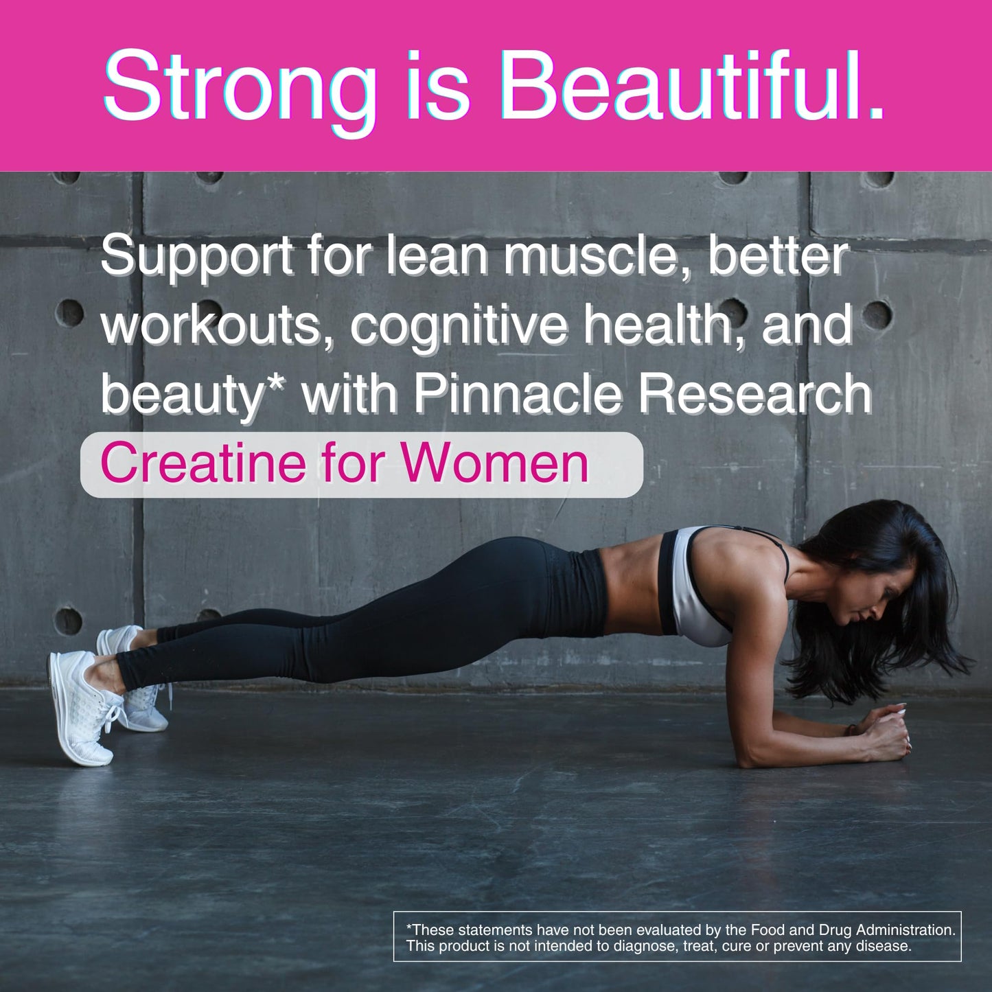 Pinnacle Research Creatine for Women + Collagen 5g Each - Mixed Berry Powder 13.7