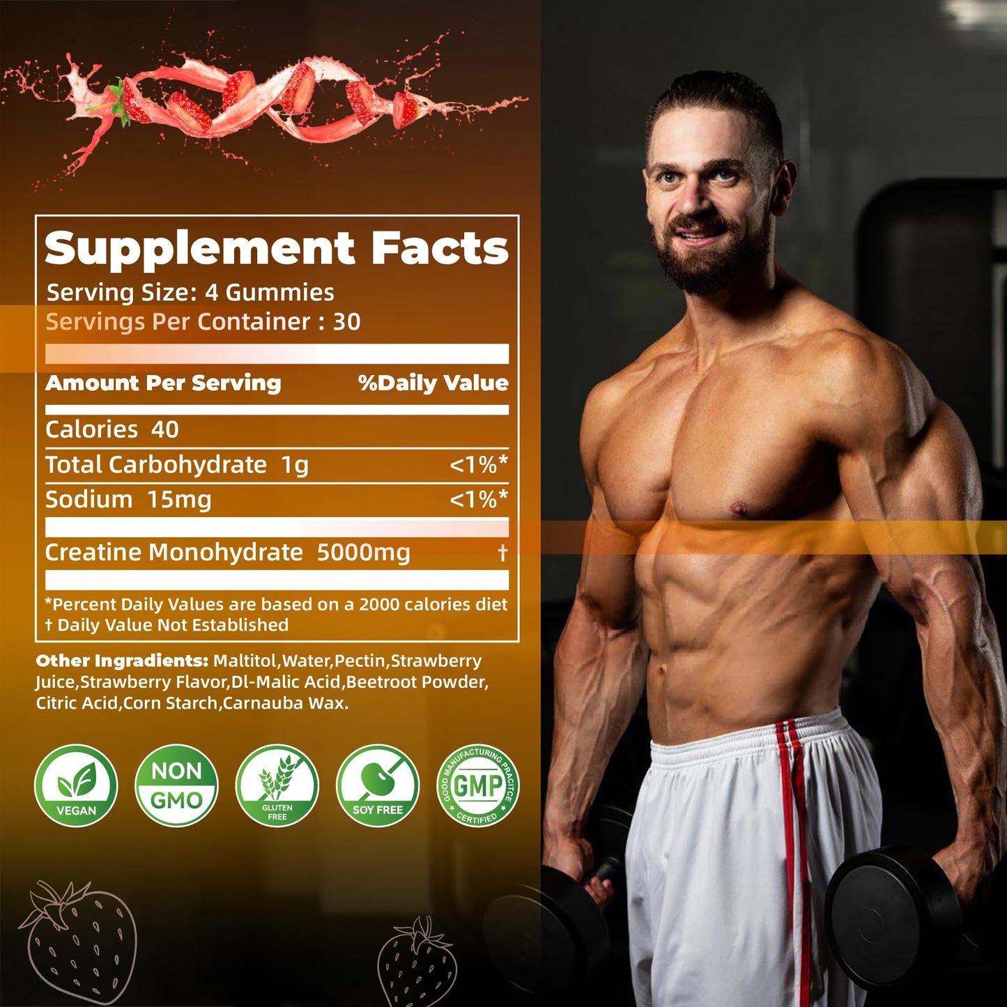 Nutravita Creatine Monohydrate Gummies 120 Count