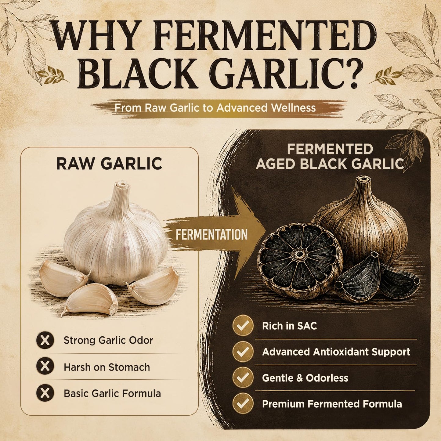 NATISLAND Aged Black Garlic Extract Softgels, 180 Softgels