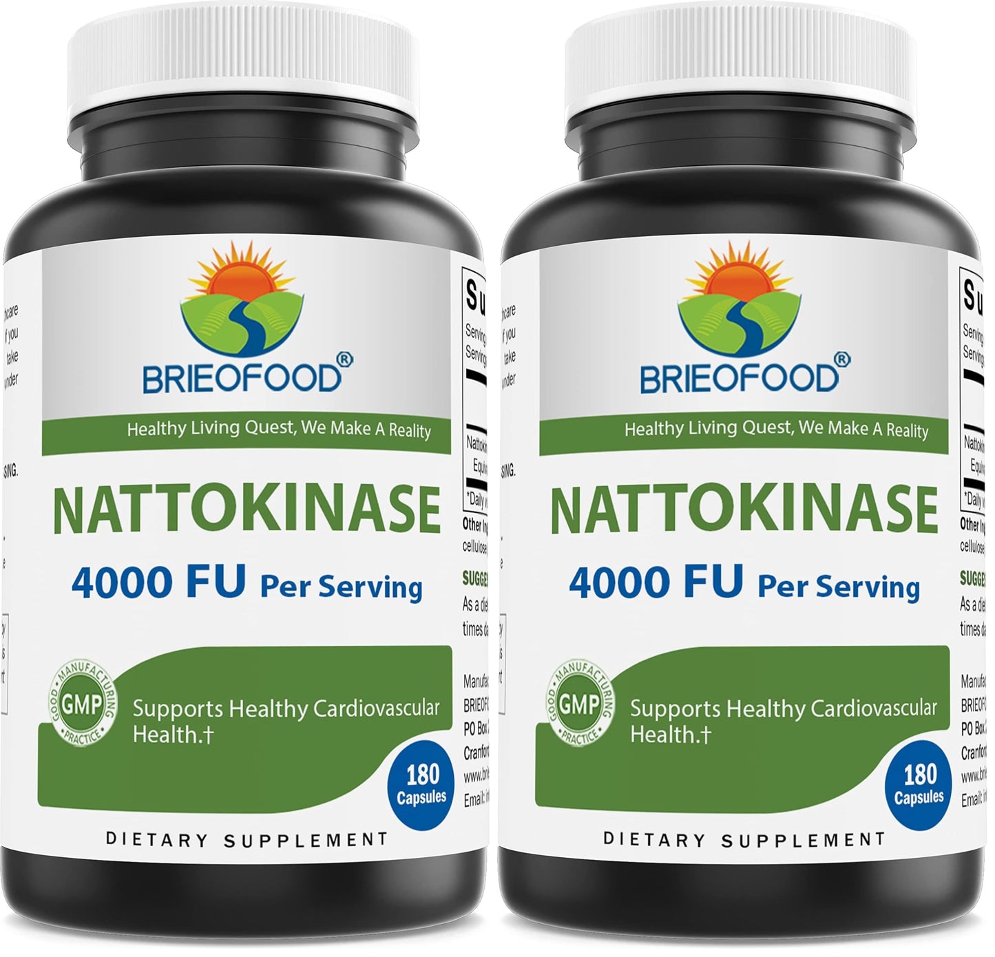 Brieofood Nattokinase 4000 FU (Fibrinolytic Unit) per Serving Capsules 360