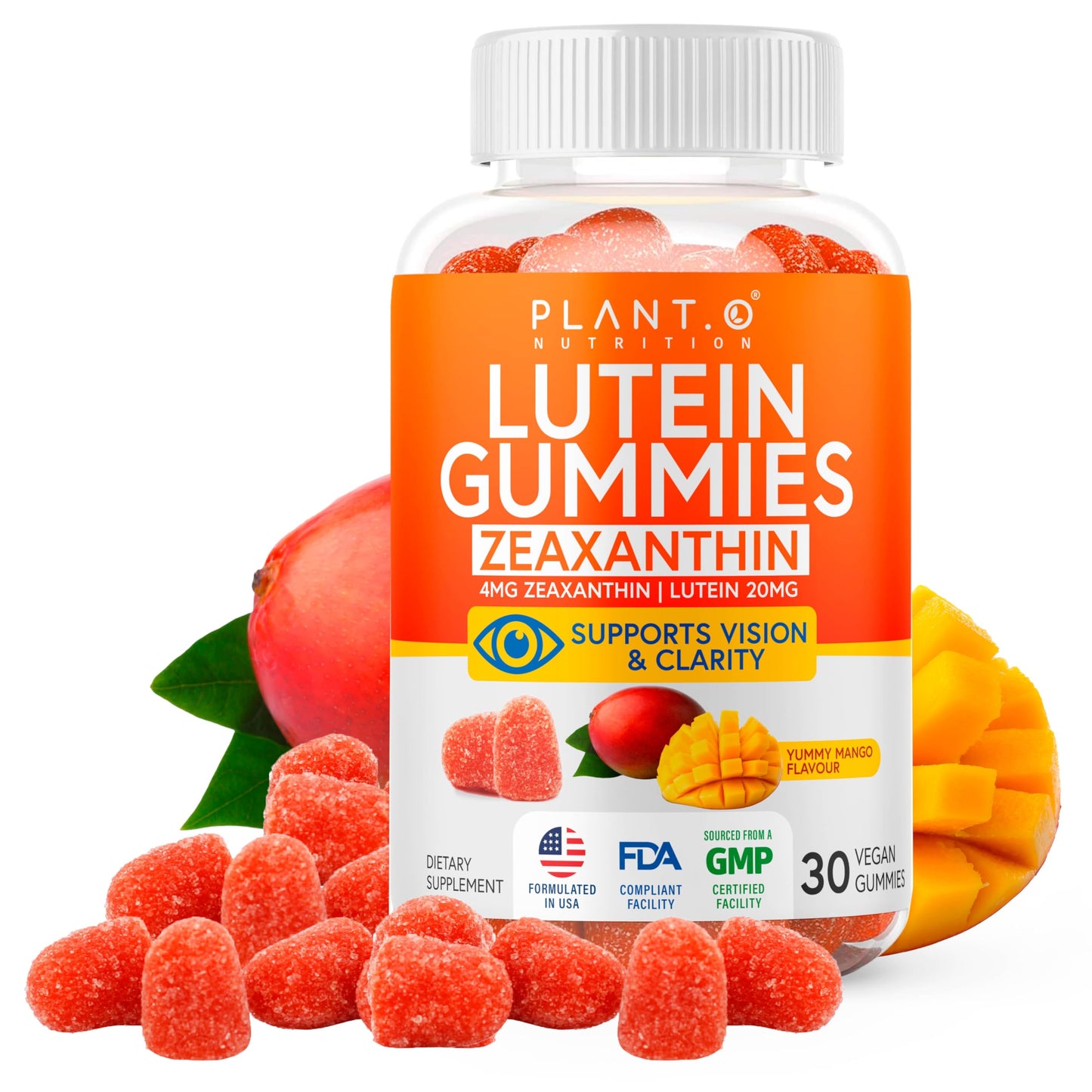 PLANT.O NUTRITION Lutein & Zeaxanthin Gummies 30 Count