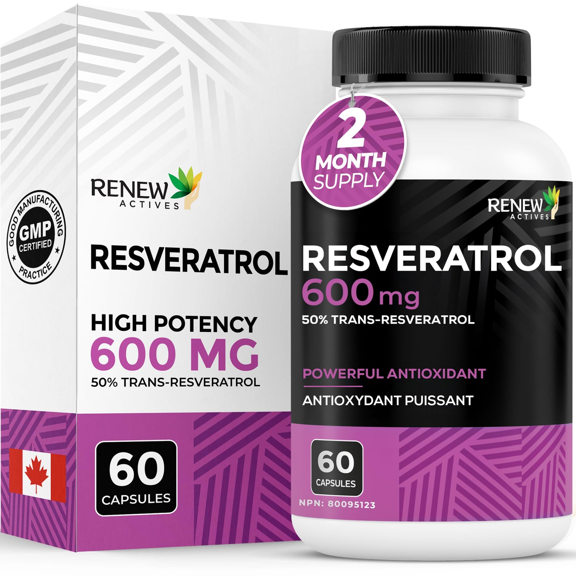 Renew Actives Resveratrol Supplement 60 Capsules