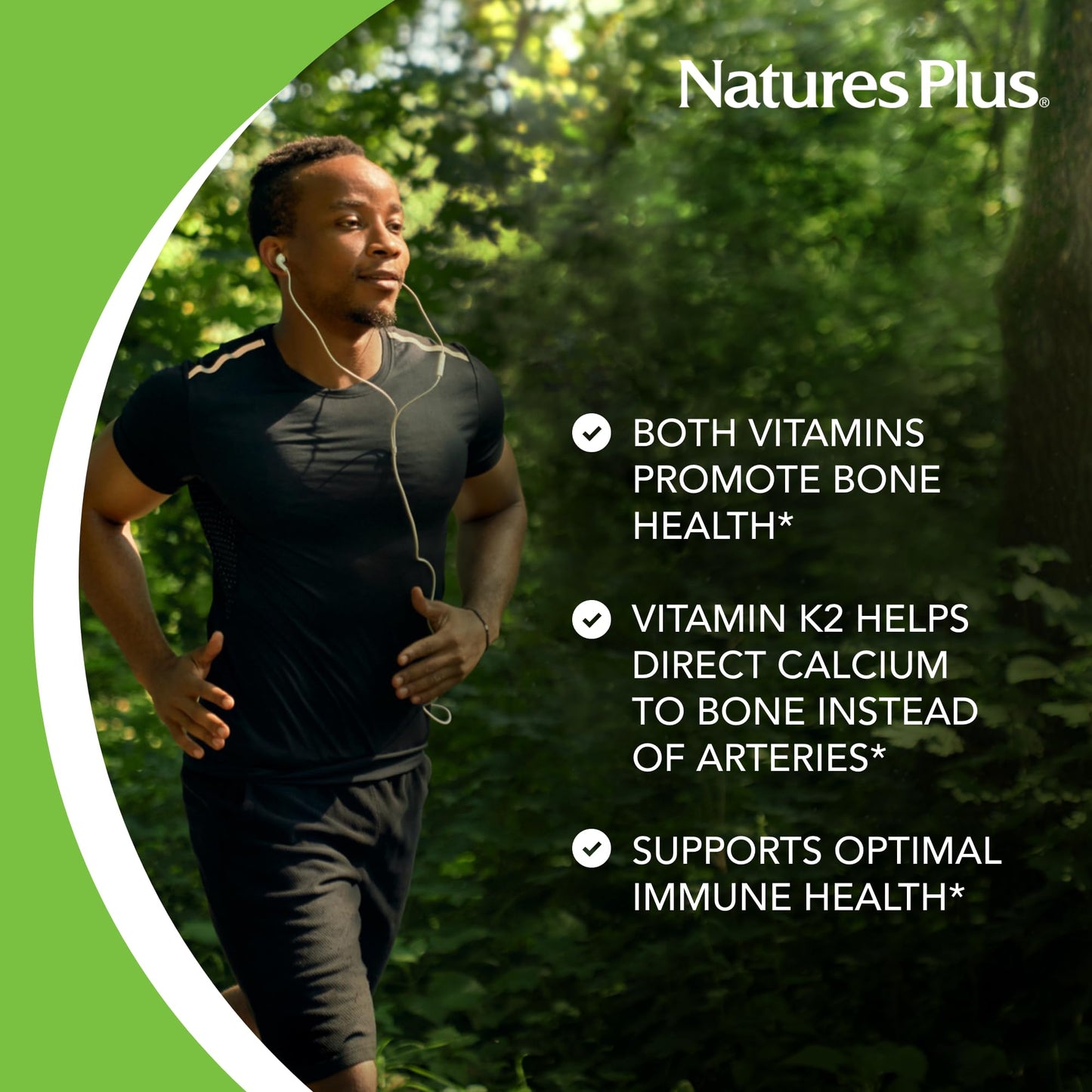 NaturesPlus Vitamins D3 & K2 Tablets 90 Count