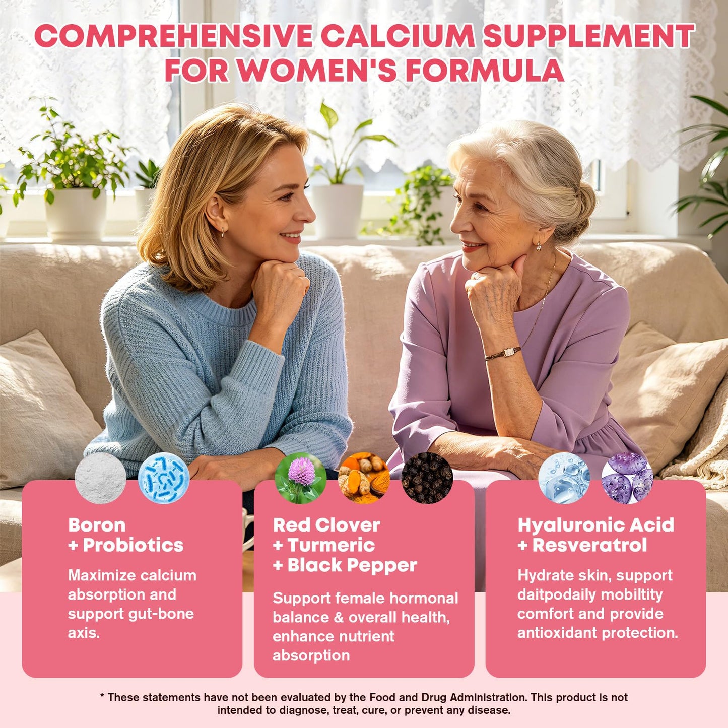 YANLUOBO Calcium Gummies for Women 60 Count