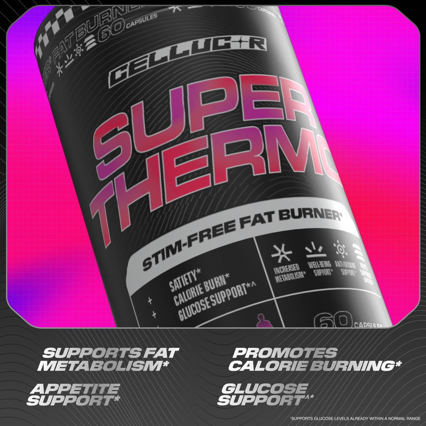 Cellucor Super Thermo Stim-Free Fat Burner, 60 Capsules