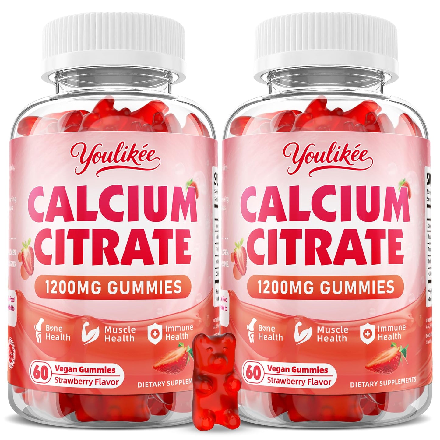 Youlikee Calcium Citrate Gummies 1200 mg, 120 Gummies
