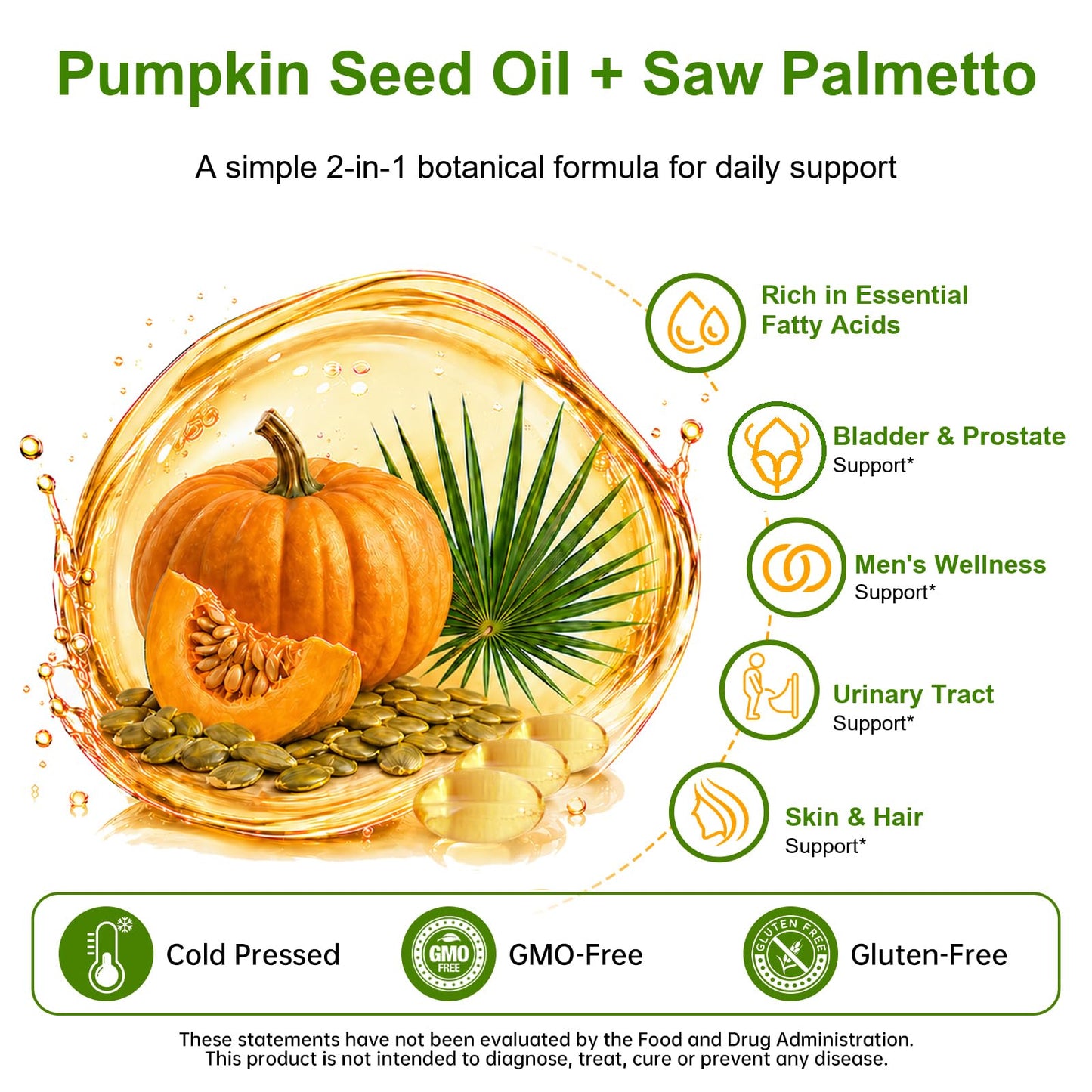 DR.VITPOSY Pumpkin Seed Oil with Saw Palmetto Softgels 180