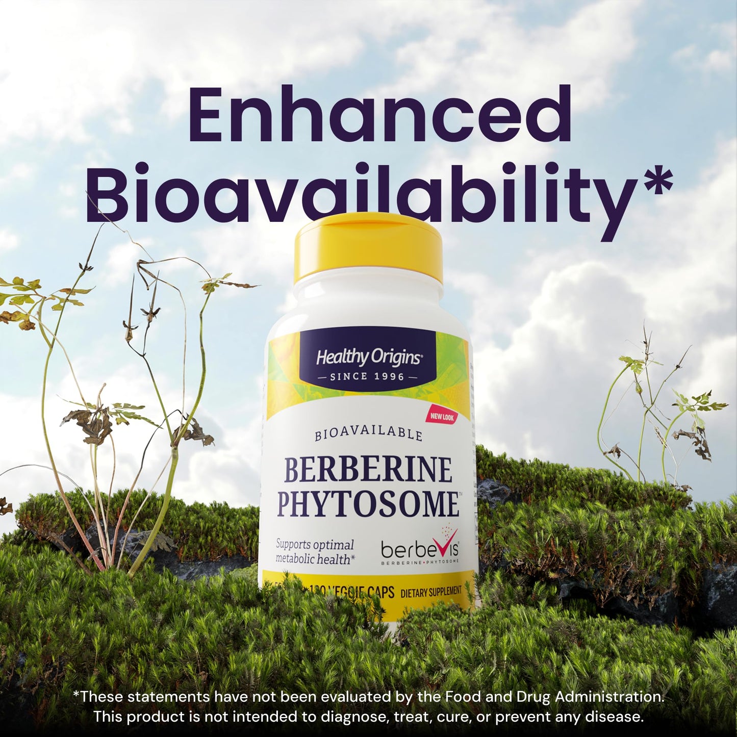 Healthy Origins Berberine Phytosome 550 mg Capsules, 120 Capsules