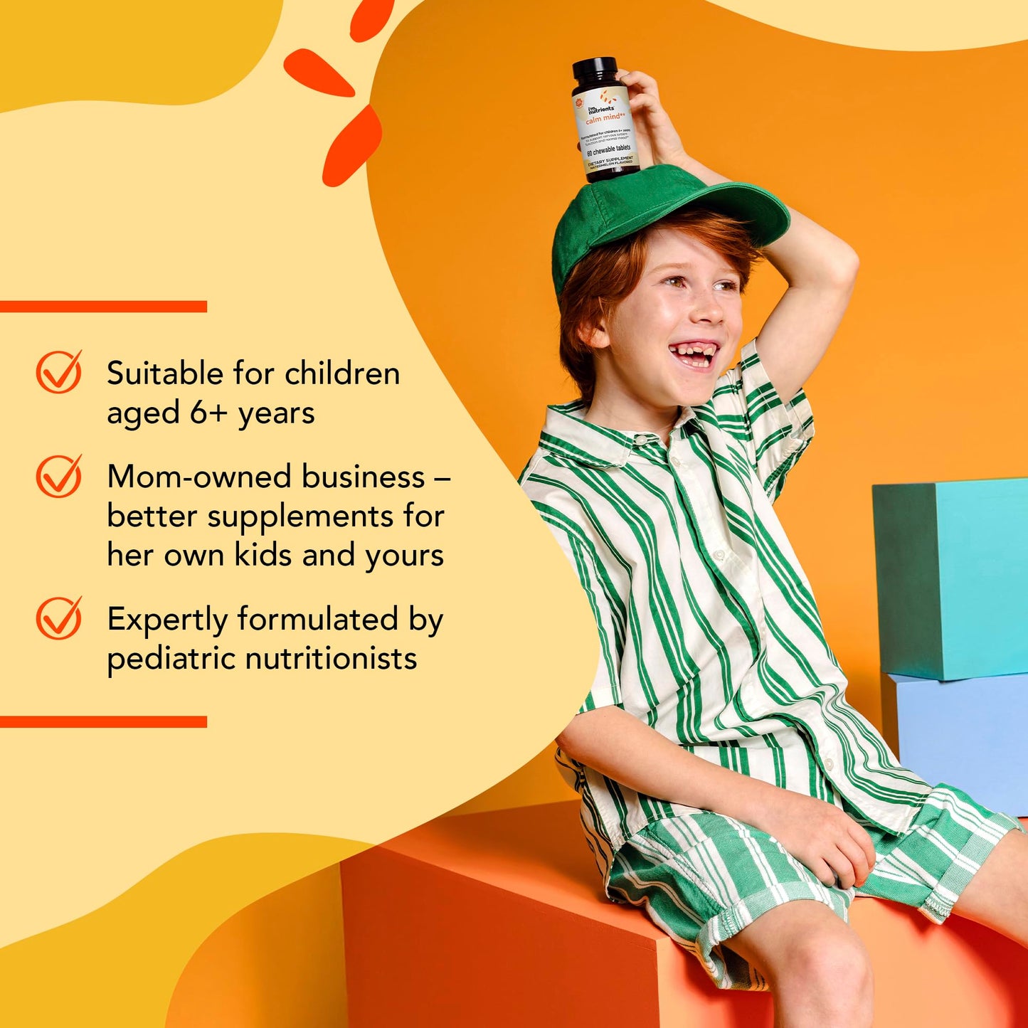 I'm Nutrients Calm Mind Saffron & Magnesium for Kids Chewable Tablets, 60 Tablets