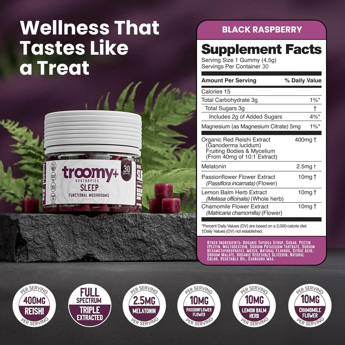 Troomy Nootropics Sleep Gummies, 30 Count