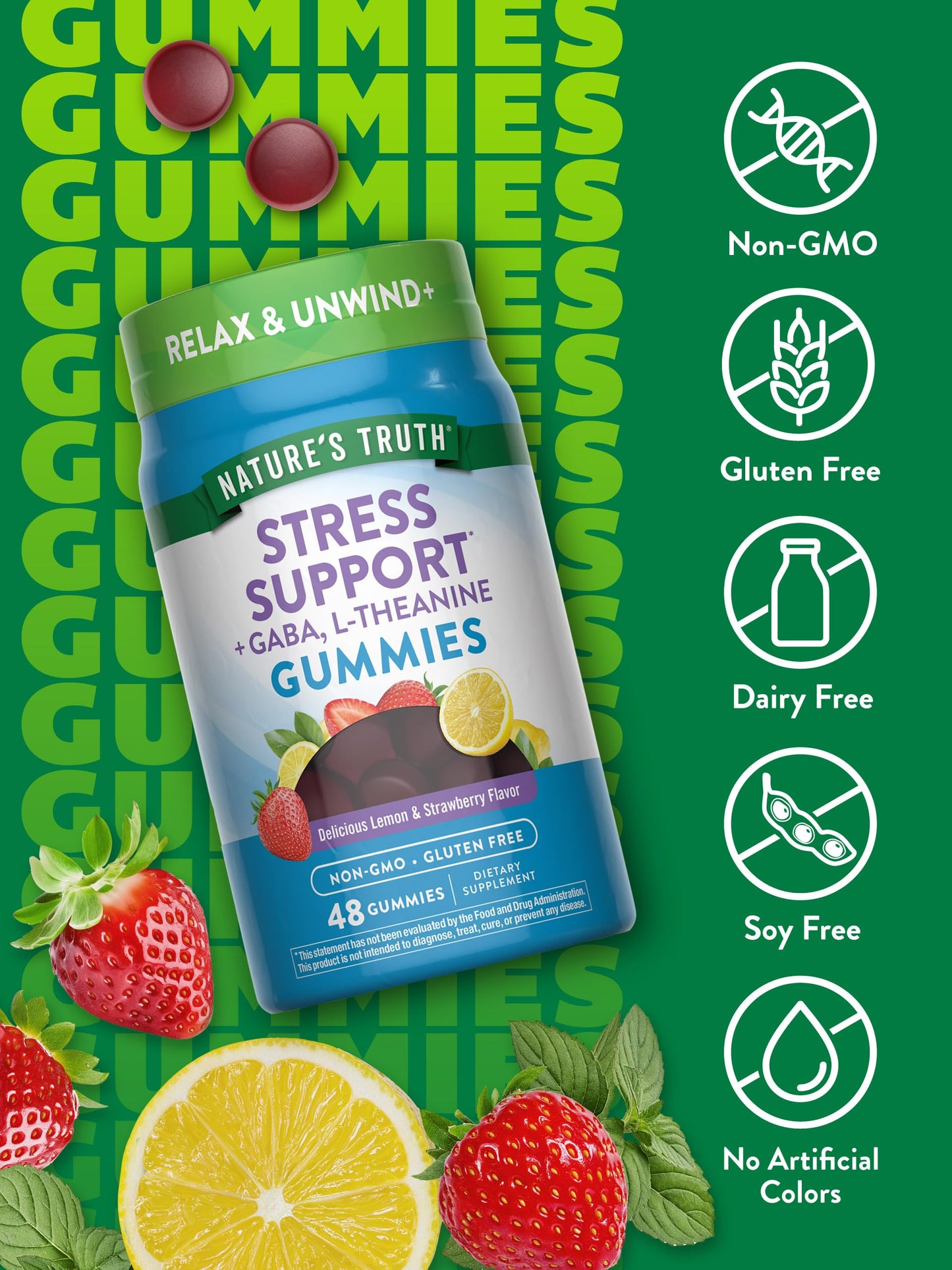 Nature's Truth Stress Relief Gummies for Adults 48 Count