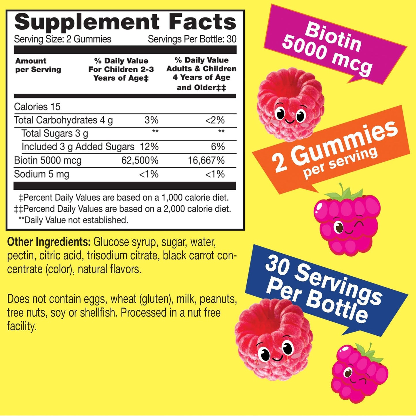 WellYeah Biotin Gummies for Kids 5000 mcg Gummy, 60 Count