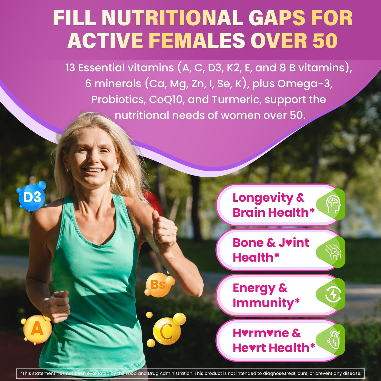 Nextdia Women 50+ Multivitamin Gummies + Prenatal Vitamins Gummies 120 Count