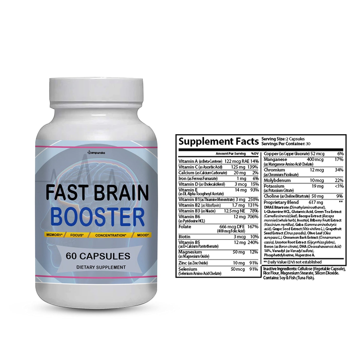 Sampuraka Fast Brain Booster New Advanced Formula 120 Capsules