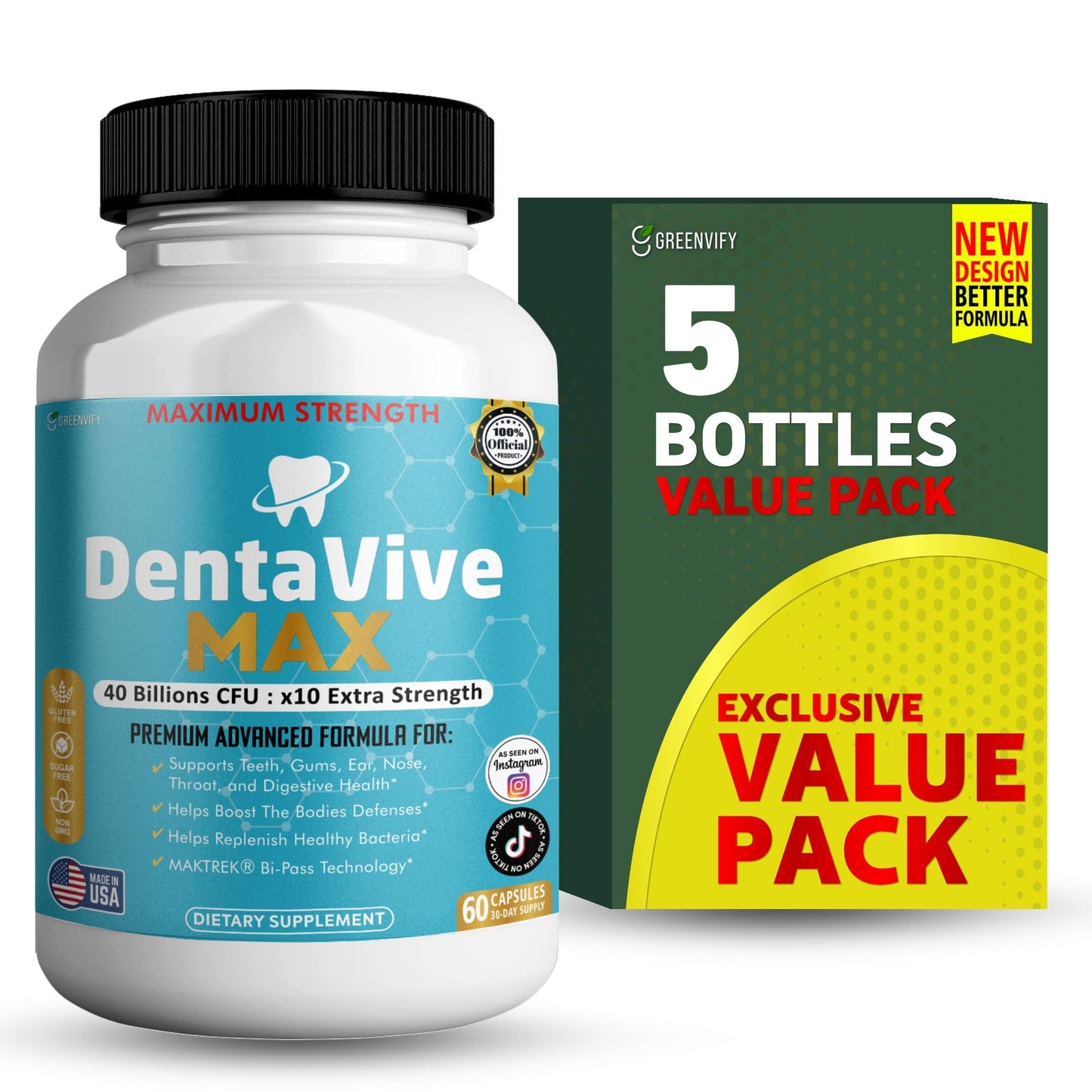 GREENVIFY DentaVive Max Probiotic Supplement Capsule 60