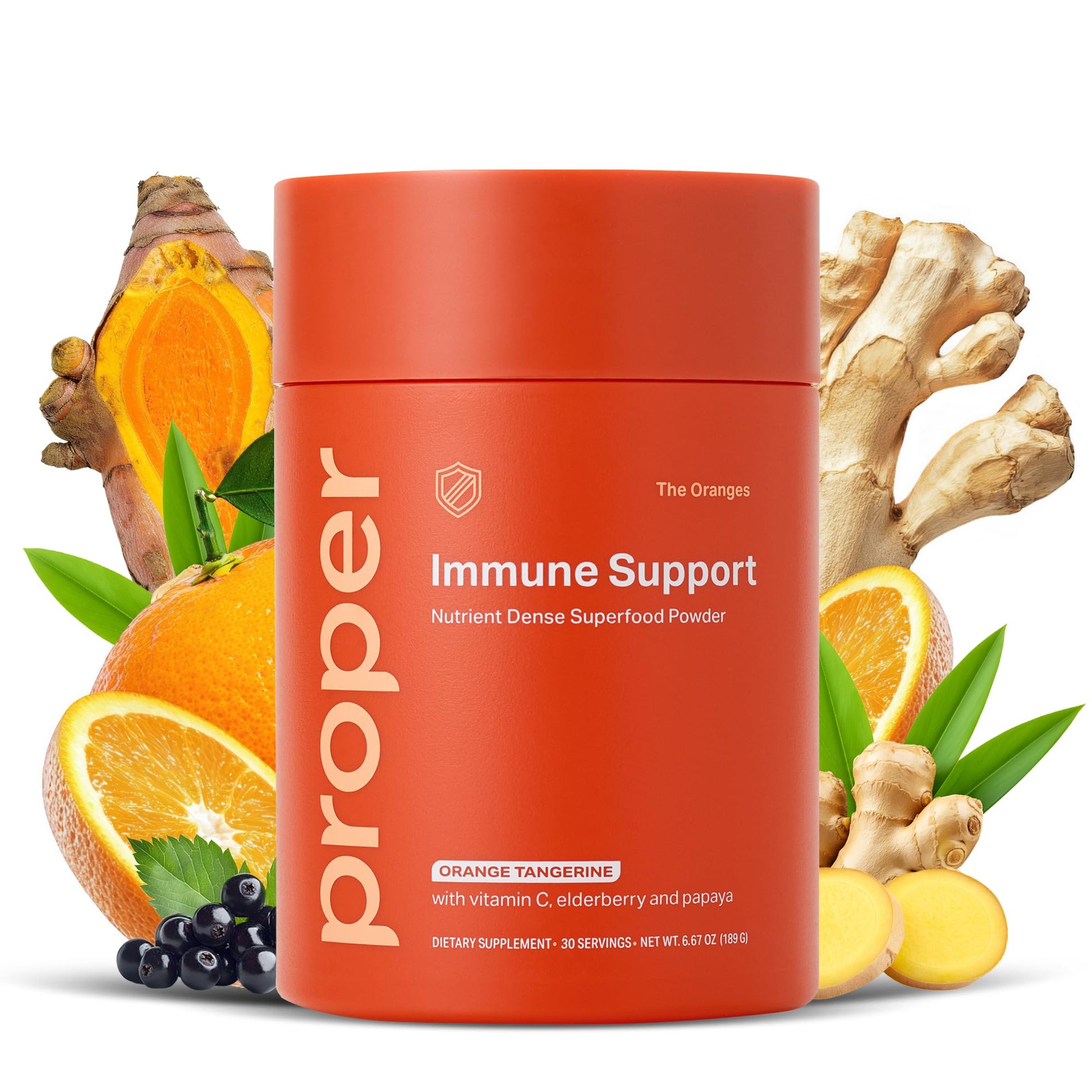 Proper The Oranges Immune Support - Superfood Powder with Vitamin C and Zinc, 30 Servings