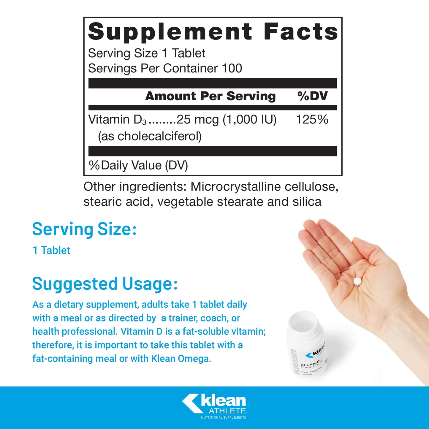 Klean Athlete Klean-D Tablets 100 Count