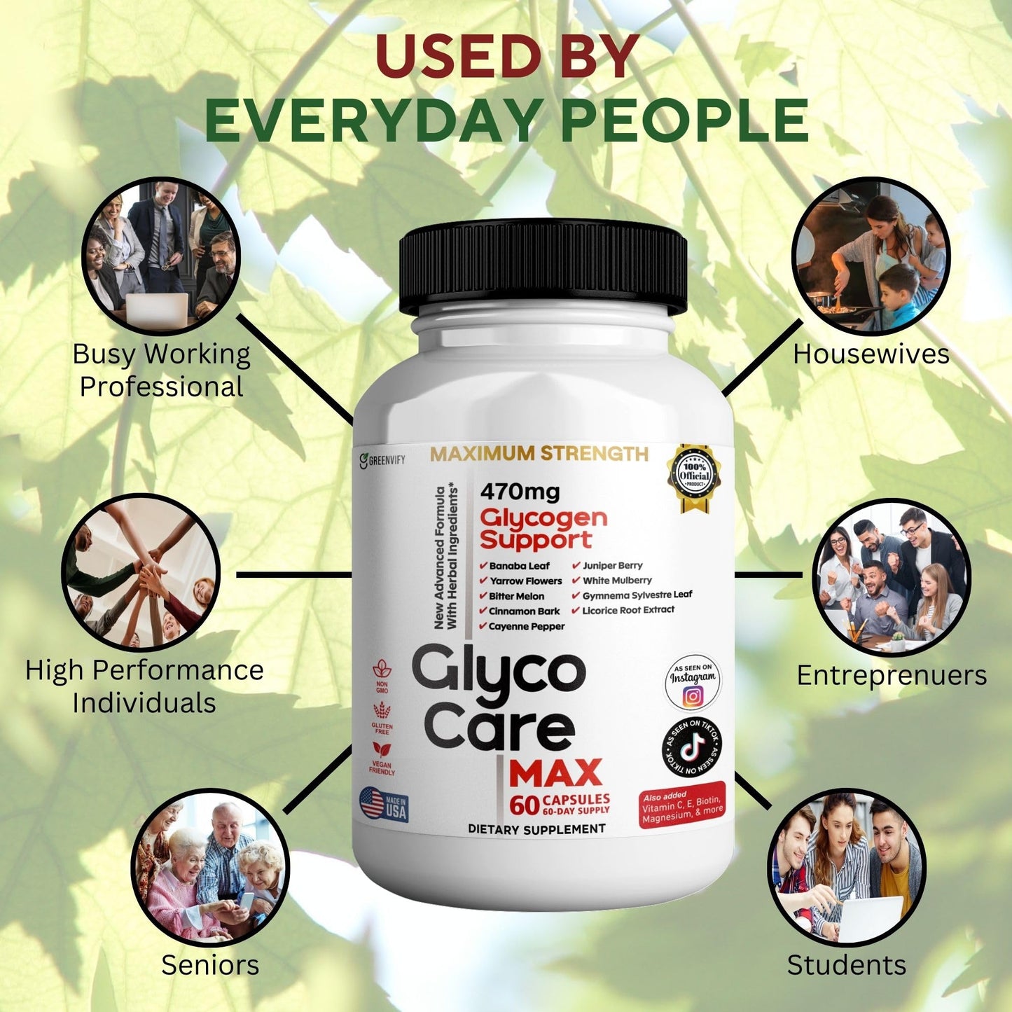 GREENVIFY GlycoCare MAX Glycogen Support Supplement Capsule 60 Count