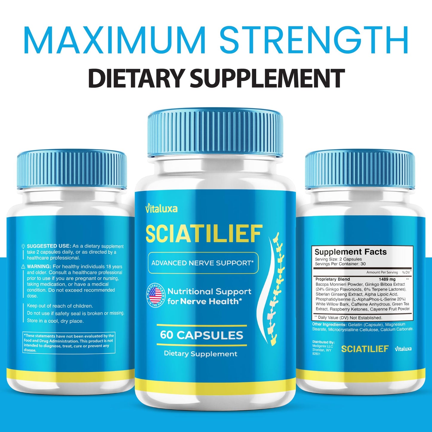 Vitaluxa Sciatilife Vitamin Capsules, 180 Capsules