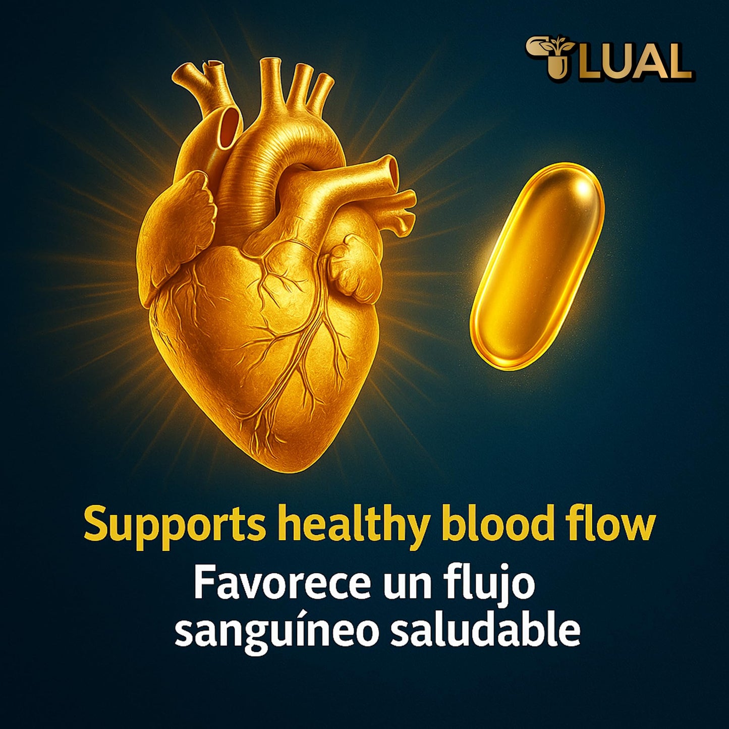 LUAL Omega-3 Fish Oil 2000mg with Vitamin D3 1,000 IU Softgels, 120 Count