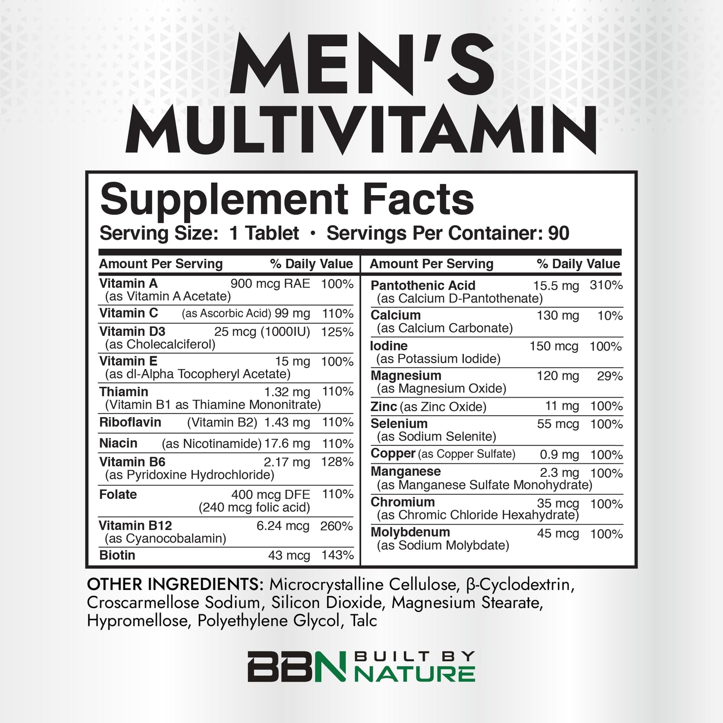 Built by Nature Multivitamin for Men 90 Tablets