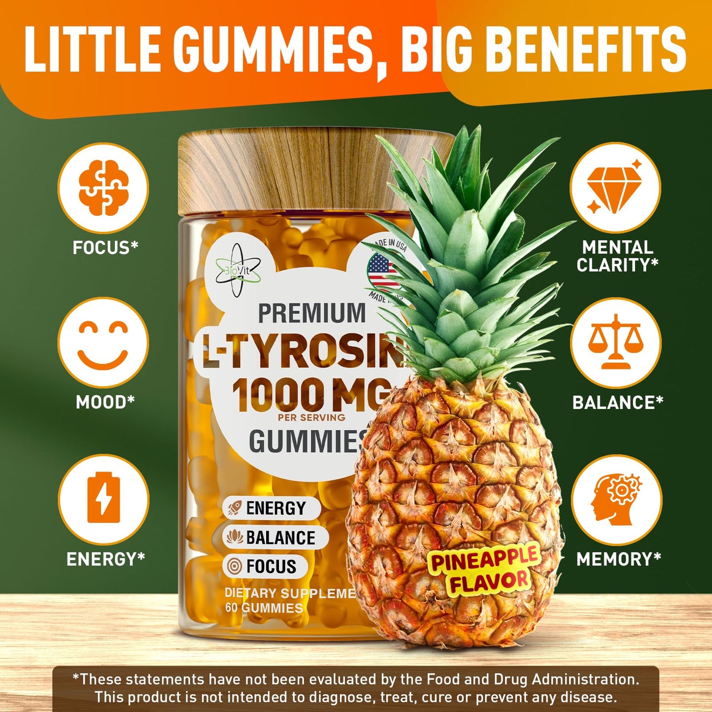BioVit L Tyrosine Gummies - 60 Gummies