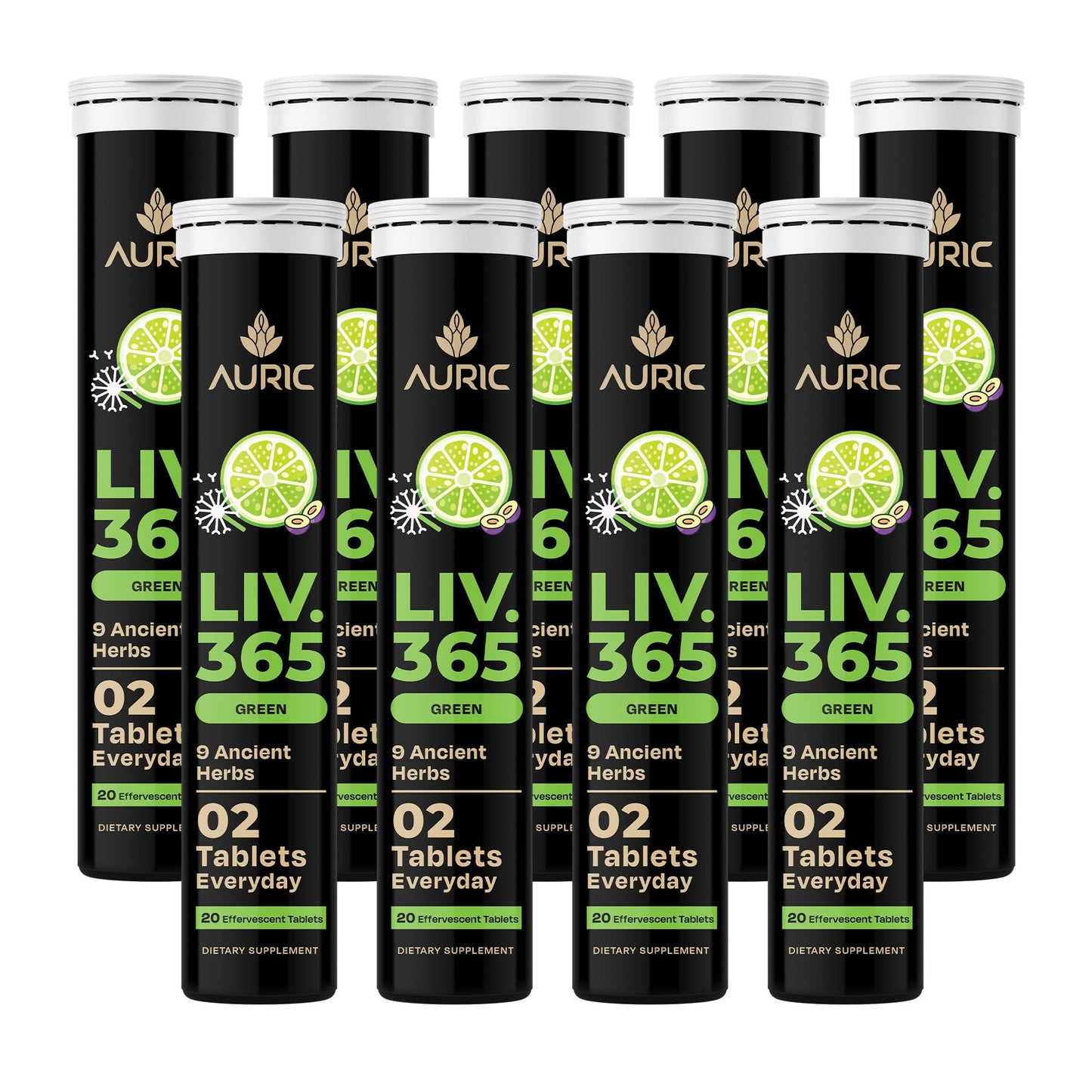 Auric Liv 365 Green Effervescent Tablets, 180 Tablets
