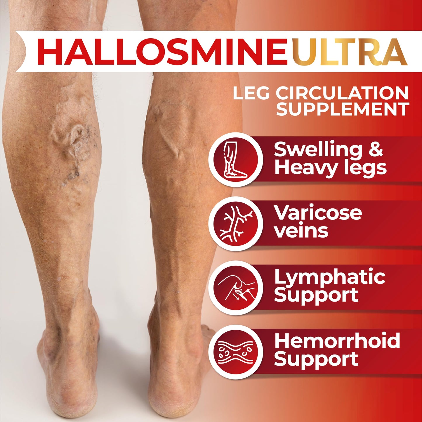 Hallusa Natural Hallosmine Ultra Diosmin 500mg & Hesperidin 150mg Capsules, 120 Count
