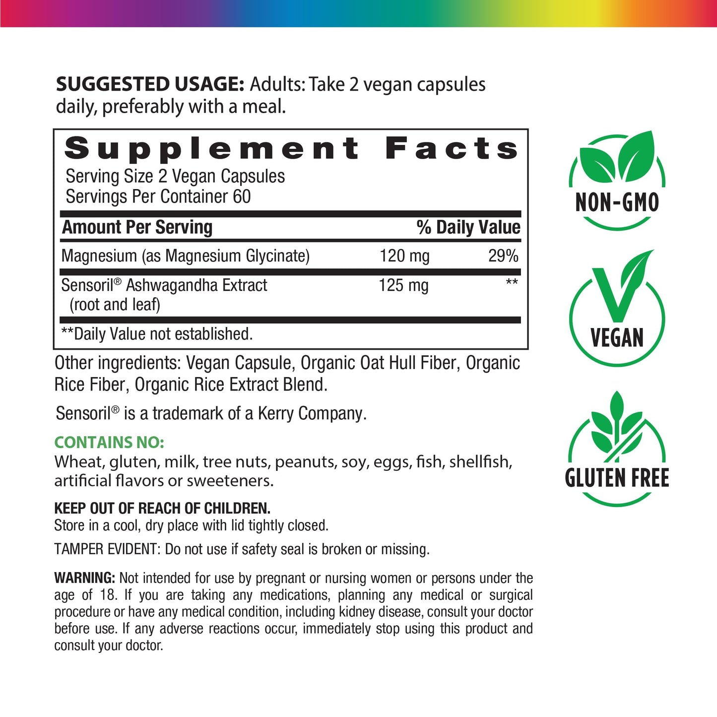 Rainbow Light Magnesium Glycinate + Capsule, 120 Capsules