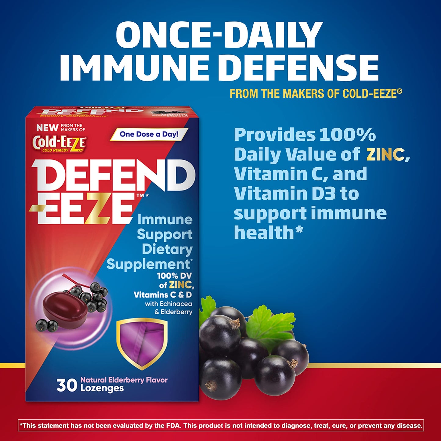 Cold-Eeze Defend-EEZE Immune Support Dietary Supplement 30 Caplets