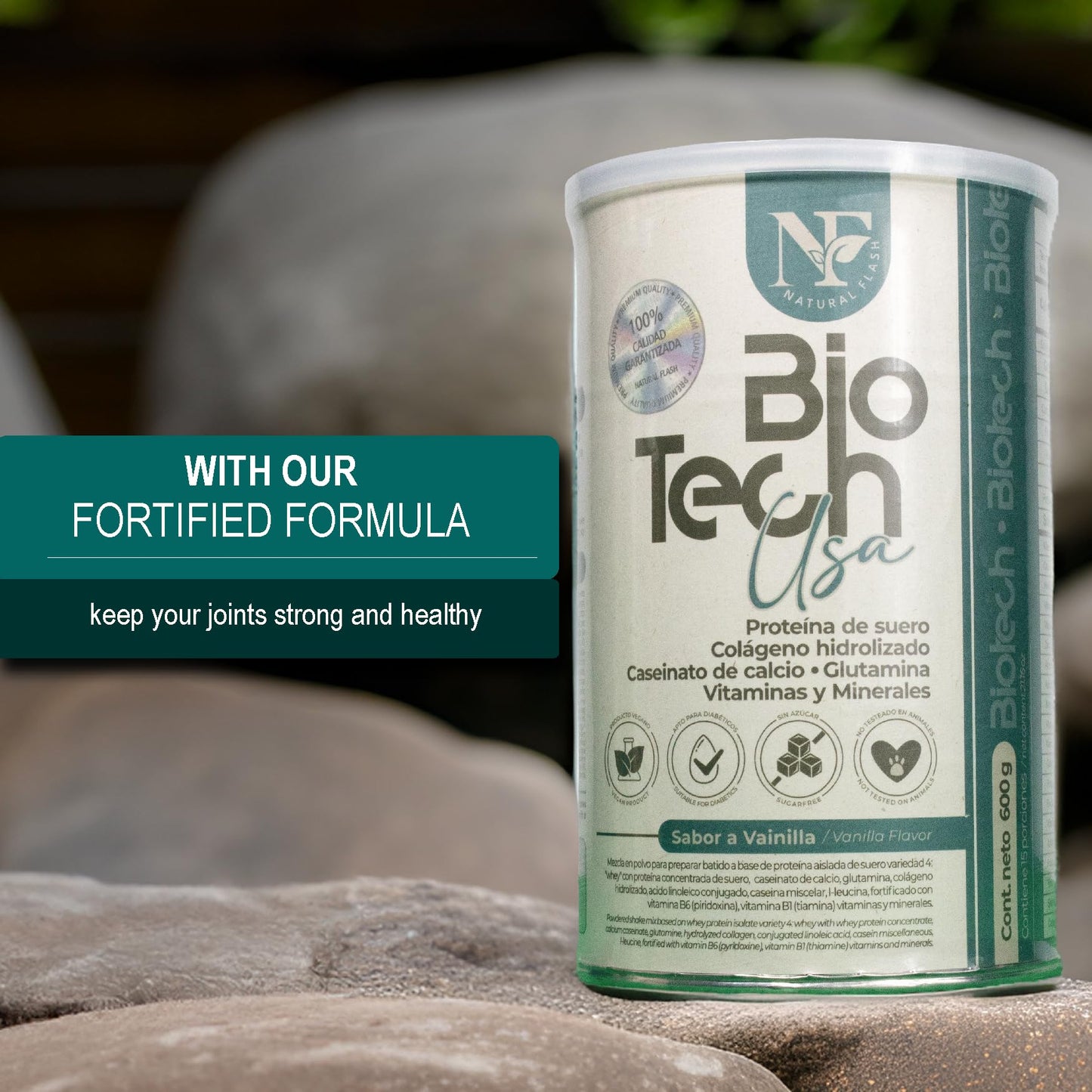 Natural Flash Whey Protein with Hydrolyzed Collagen, Calcium Caseinate, Glutamine, Vitamins & Minerals, Powder, 21.2 oz (600 g)