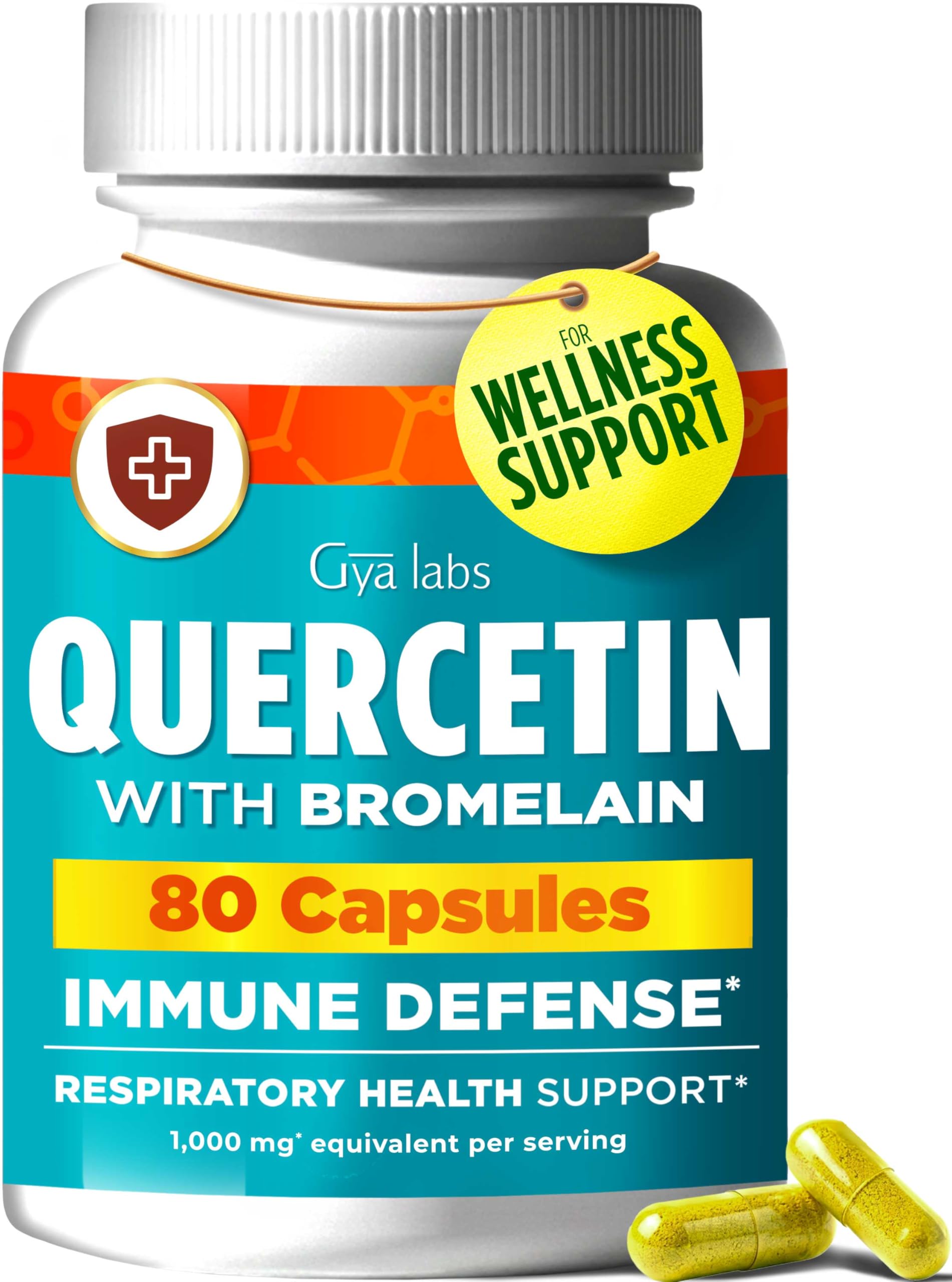 Gya Labs Quercetin with Bromelain Capsules - 80 Count