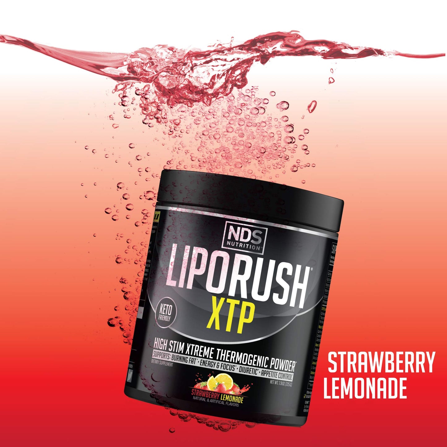 LIPORUSH NDS Nutrition XTP Thermogenic Fat Burner with L-Carnitine Powder, 7.9 Ounce