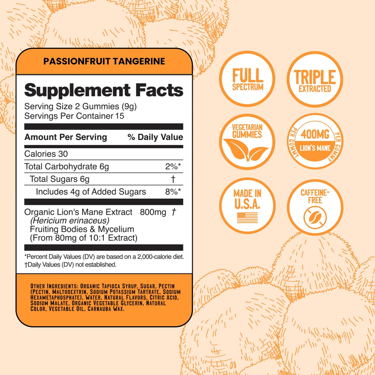 Troomy Nootropics Lion's Mane Focus Gummies, 30 Count