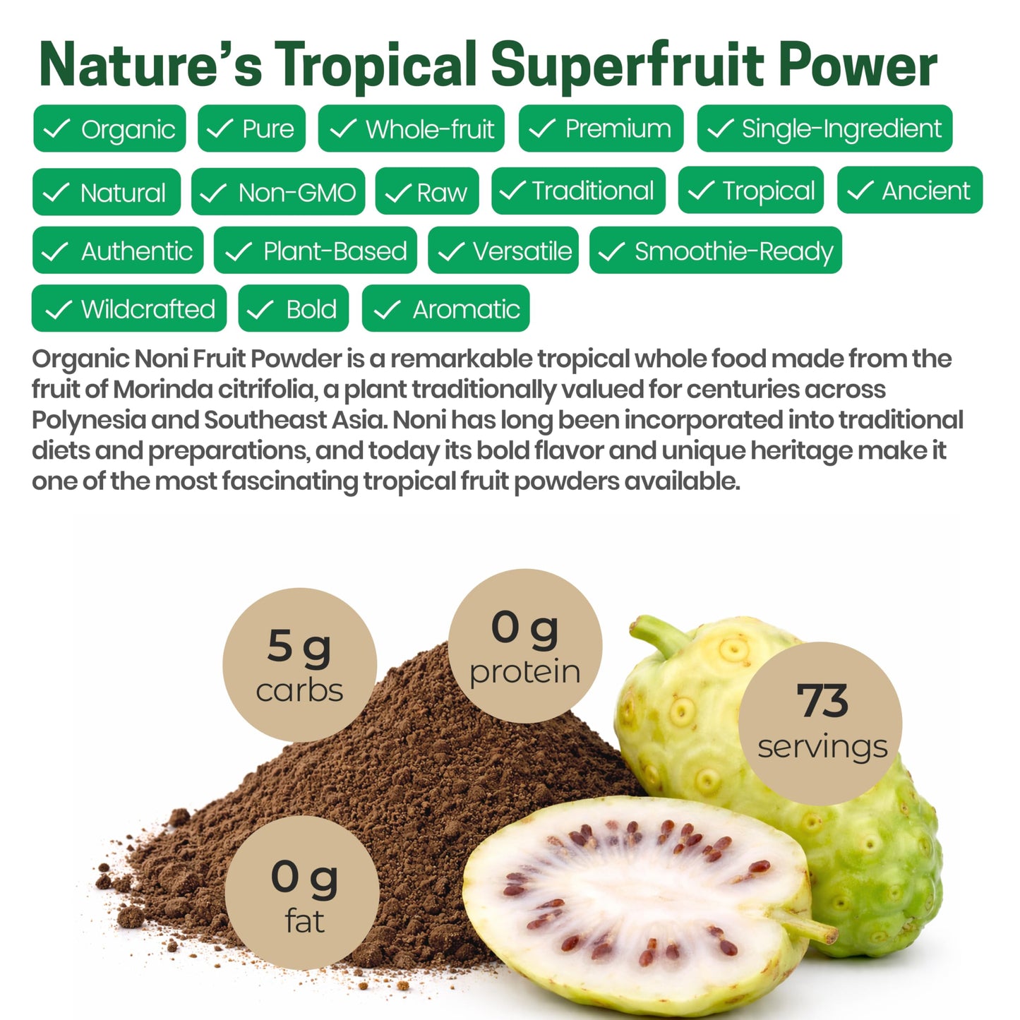Z Natural Foods Noni Fruit Powder, 16 Ounce