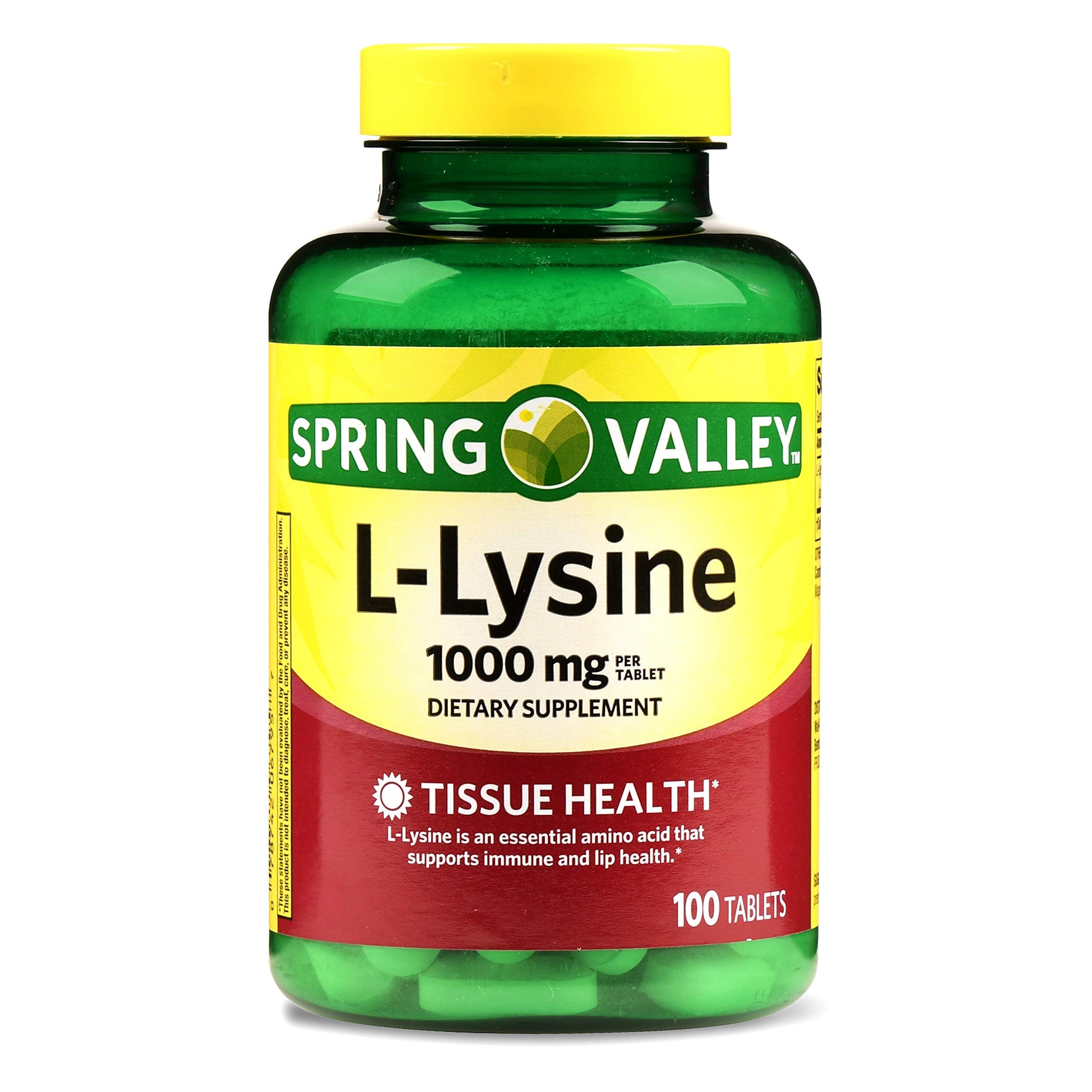 Spring Valley L-Lysine 1000 mg Tablet, 100 Count