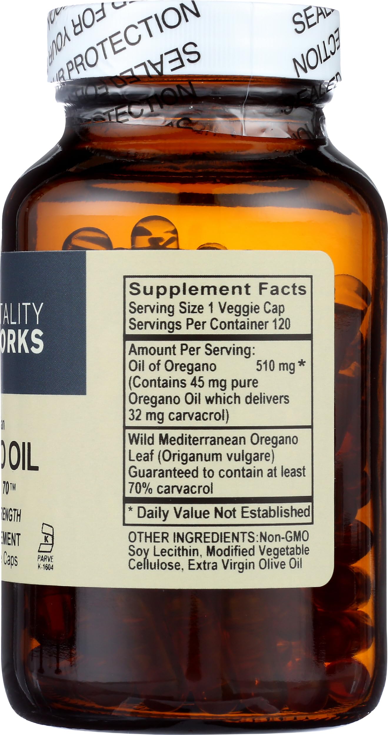 Vitality Works Oregano Oil Capsules, 120 Count