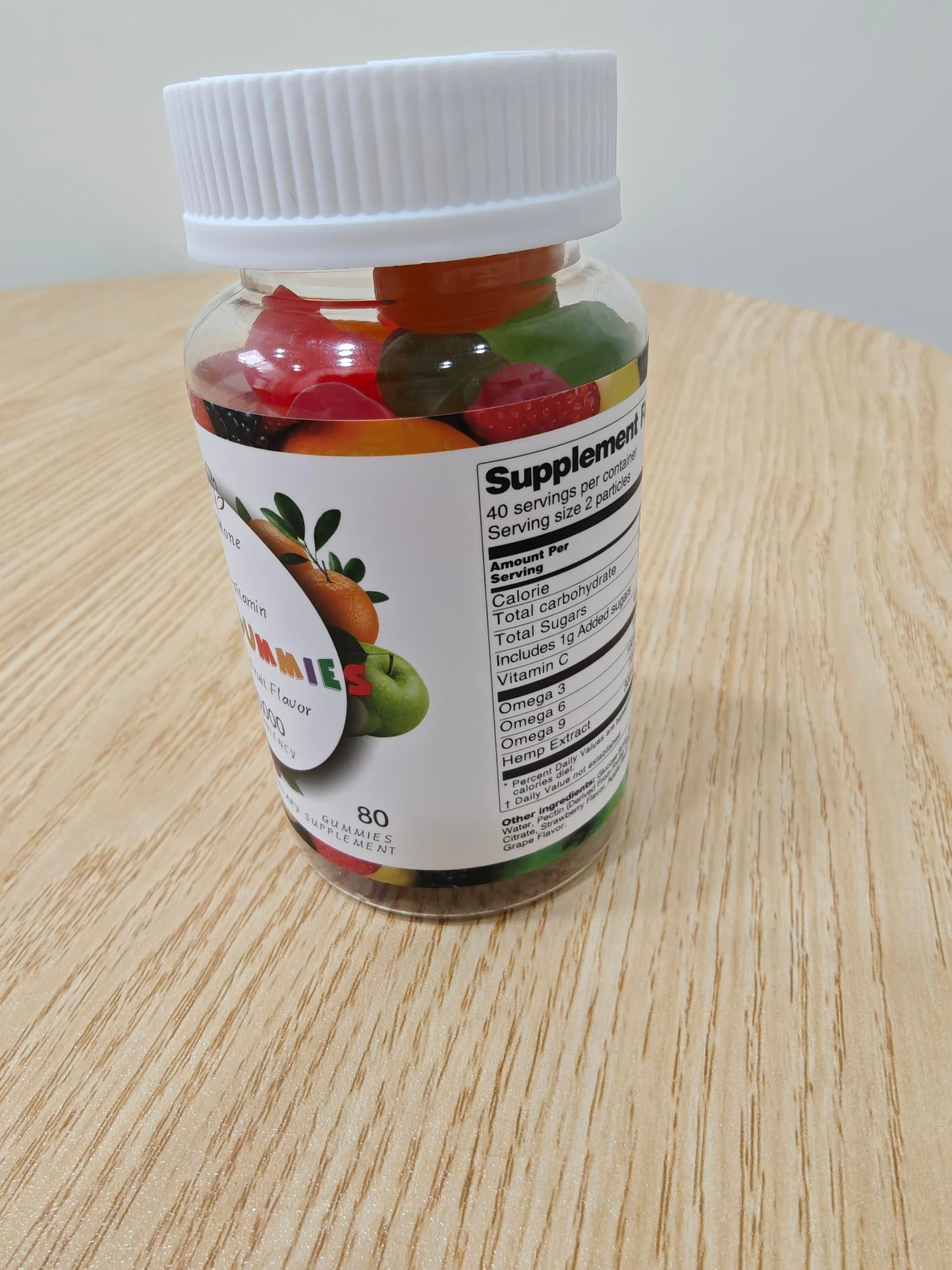 HMone Organic Gummies with Omega-3-6-9, Fruit Flavor, Low Sugar, 320 Gummies