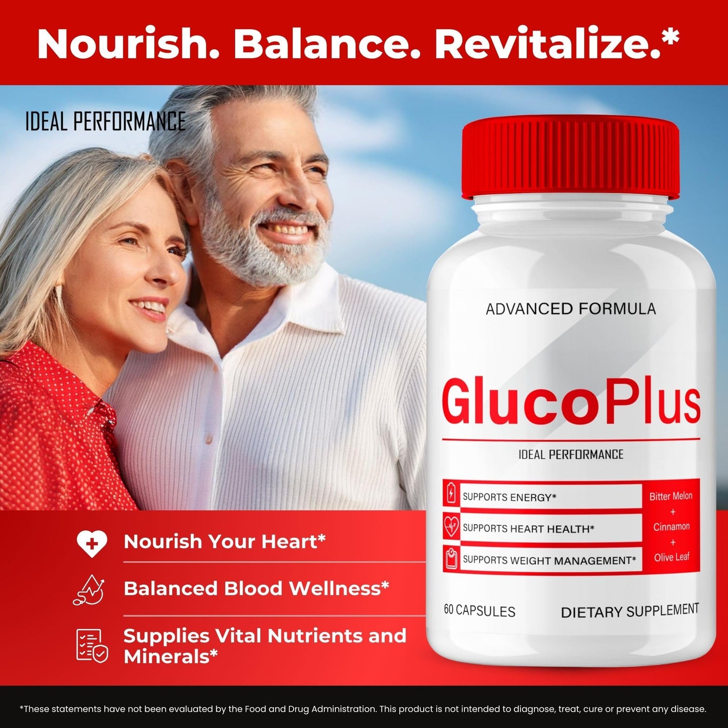 IDEAL PERFORMANCE Gluco Plus Advanced Blood Formula Capsules, 300 Count