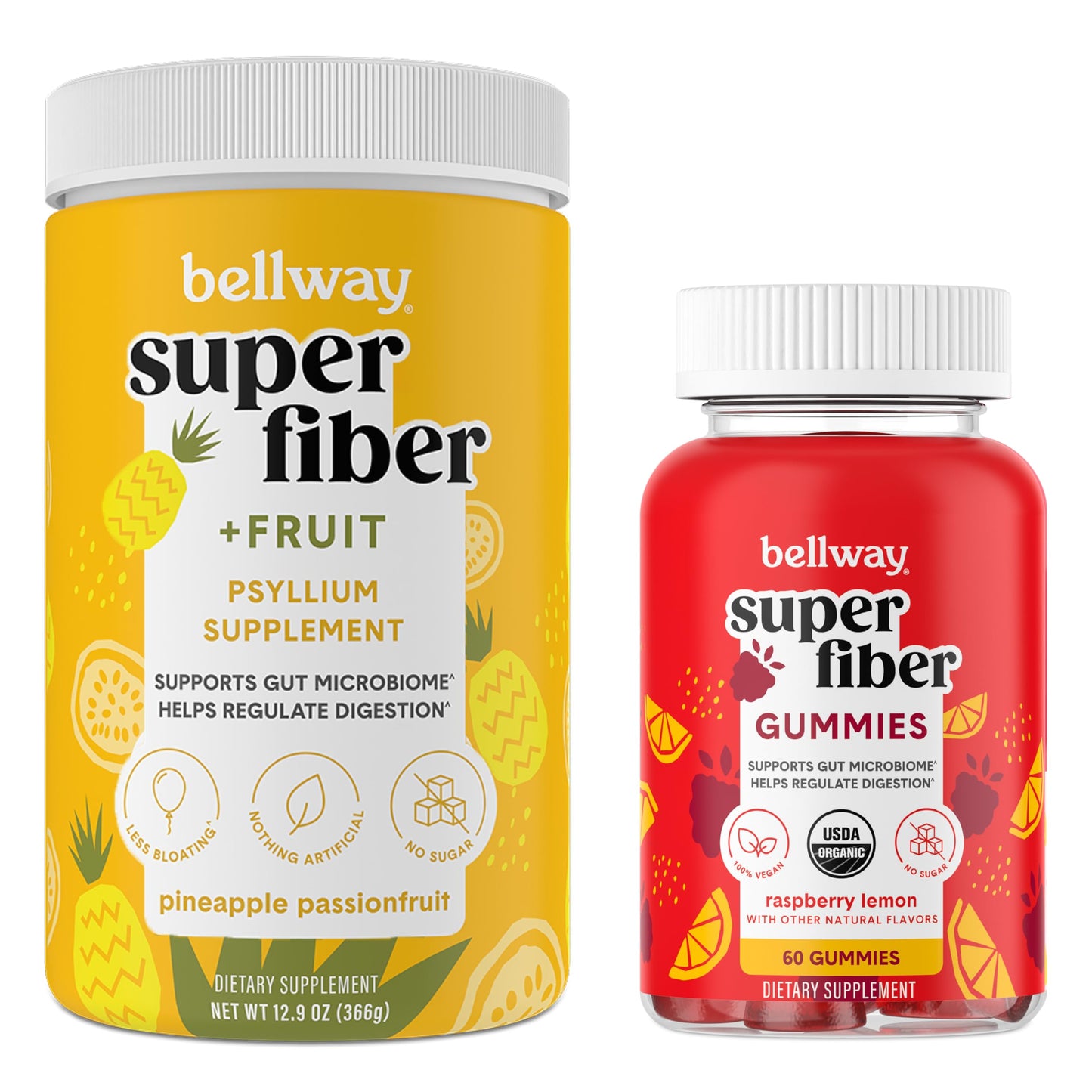 Bellway Super Fiber Gummies Pineapple Passion Fruit, 2-Pack