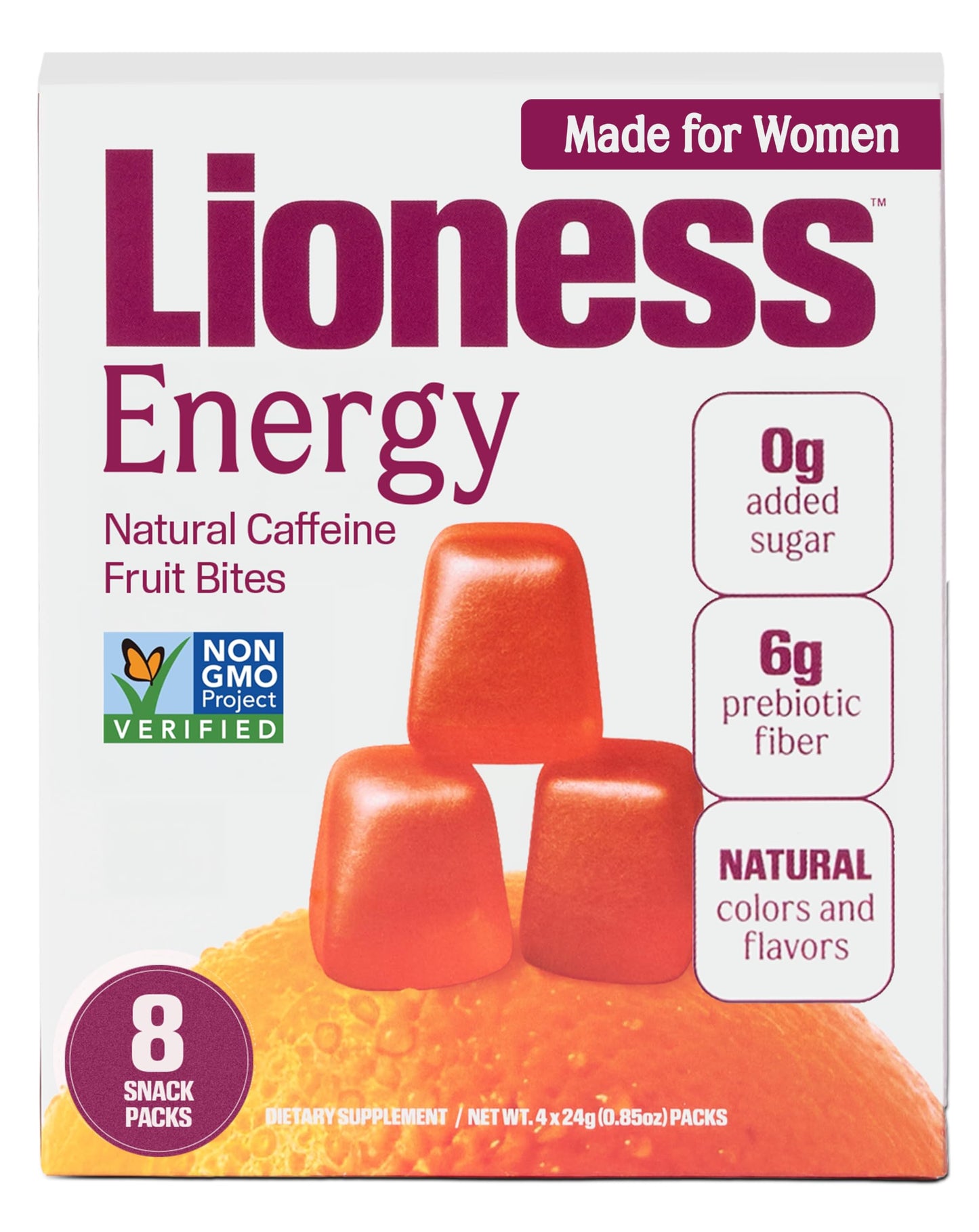 Daily Lioness Lioness Citrus Caffeine Energy Chews, 8 ct