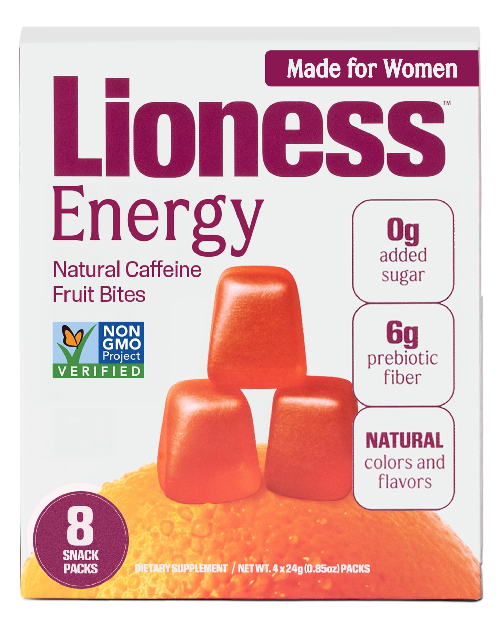 Daily Lioness Lioness Citrus Caffeine Energy Chews, 8 ct