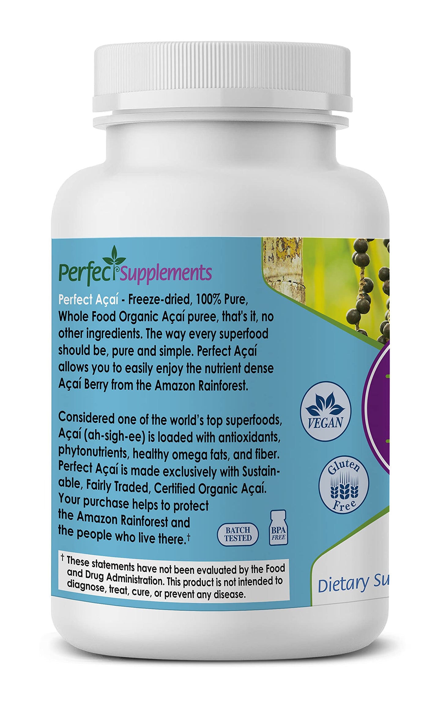Perfect Supplements Perfect Acai Capsules 120 Capsules, 3 Pack