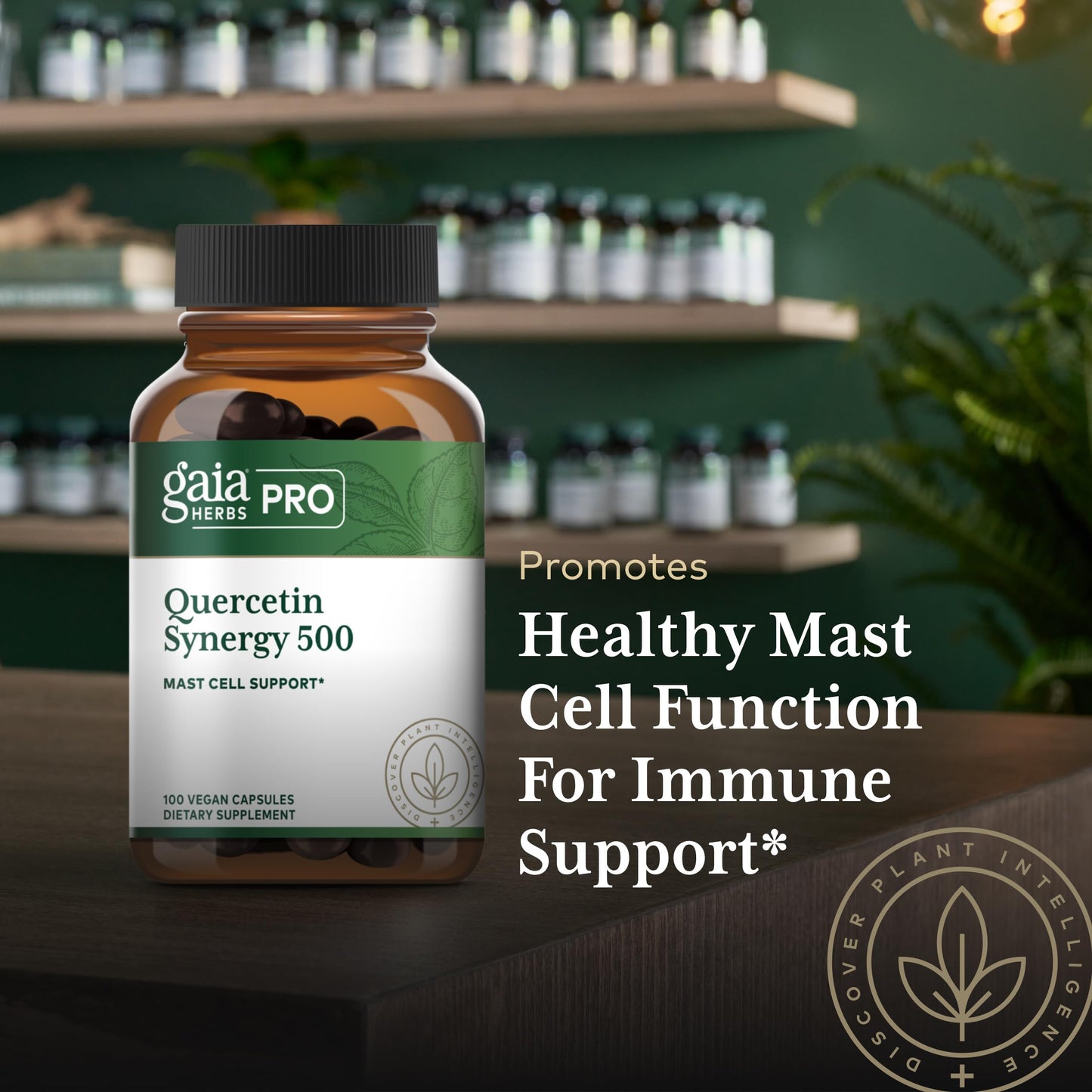 Gaia Herbs PRO Quercetin Synergy 500 Immune System Support with Bromelain & Turmeric, 100 Capsules