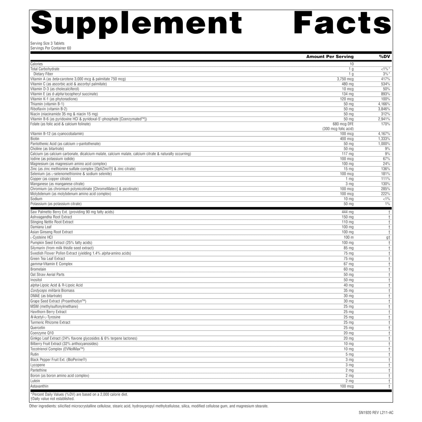 Source Naturals Men's Life Force Daily Multivitamin & Immune Health Supplement Tablets, 180 Count