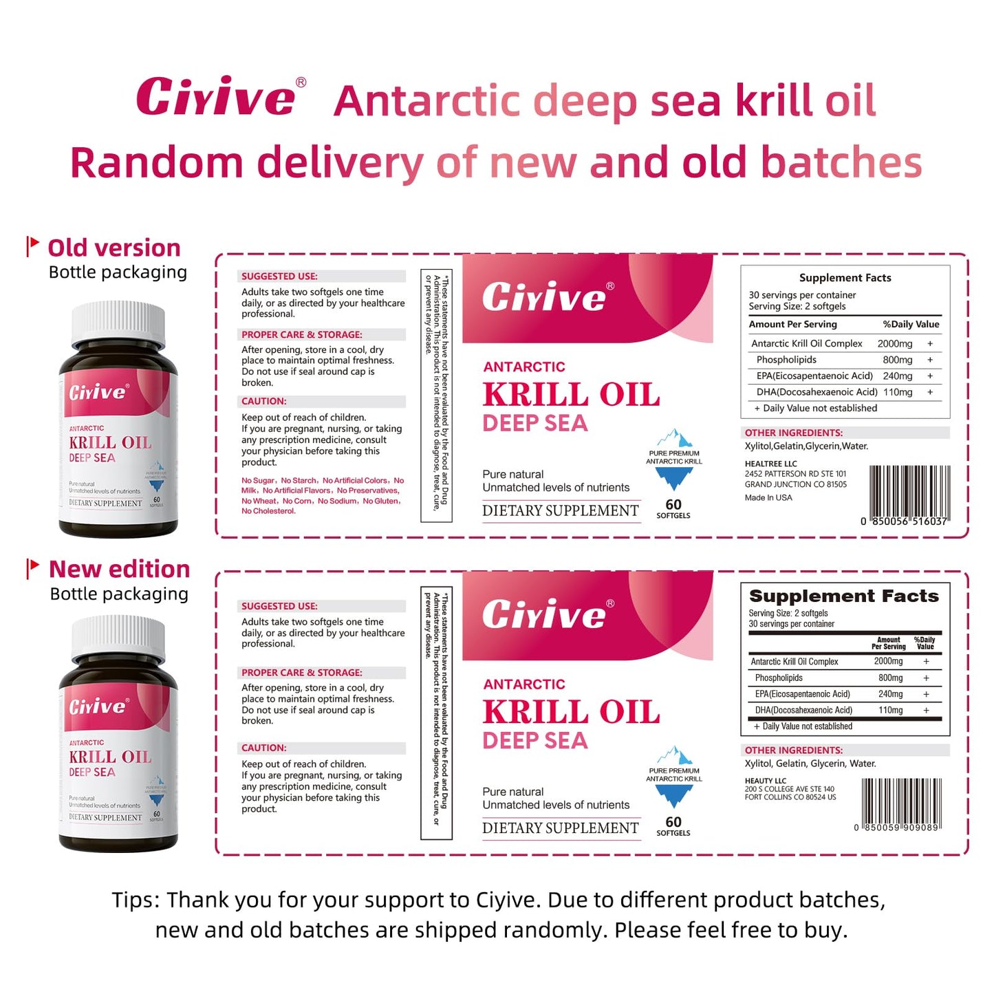 Ciyive Antarctic Krill Oil 60 Capsules