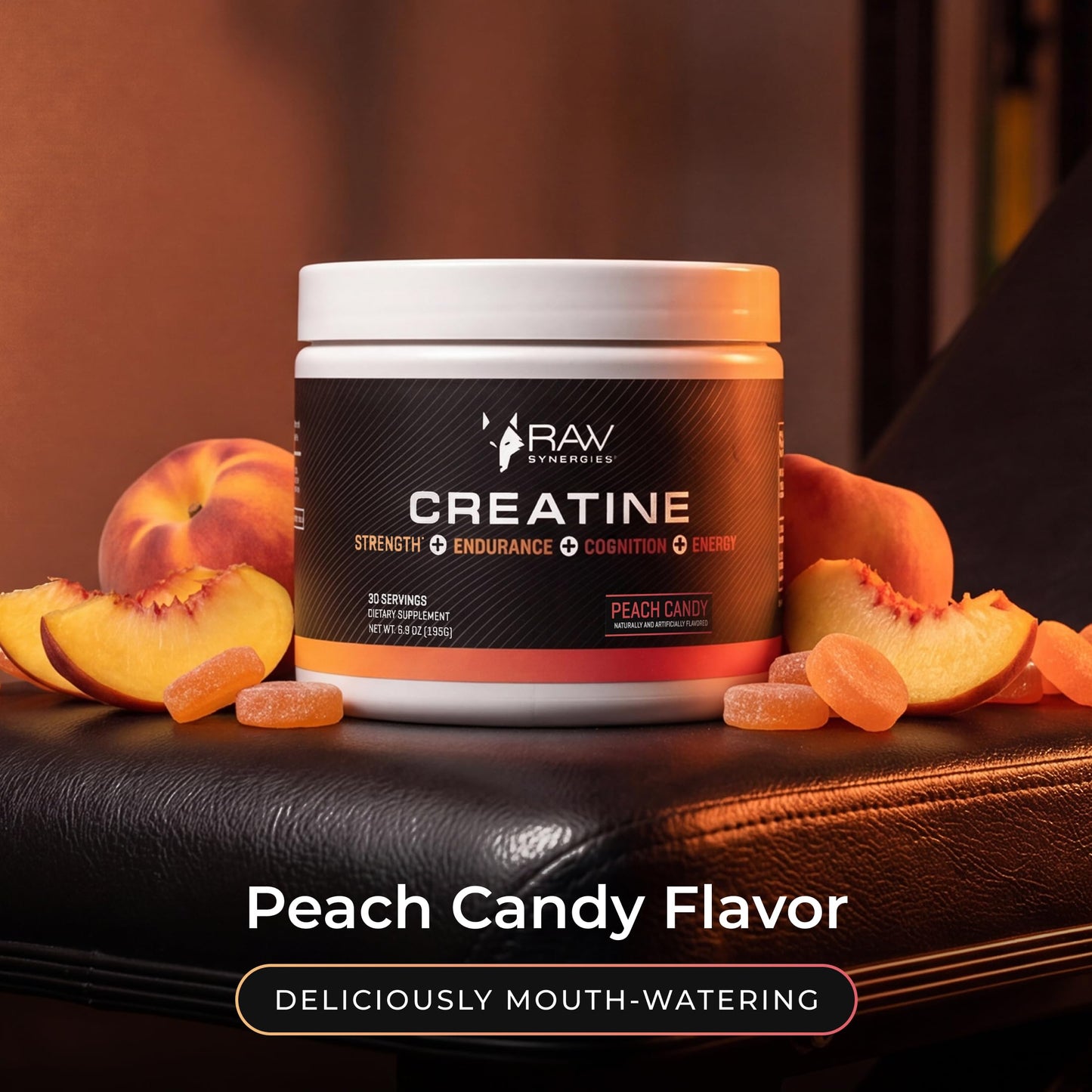 RAW Synergies Creatine Peach Candy 30 Capsules